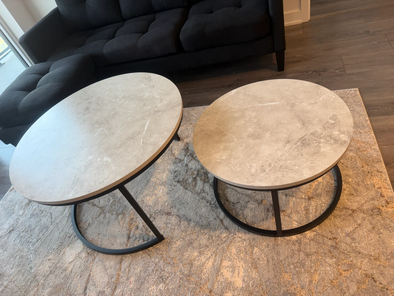 Set of 2 Round Nesting Coffee Tables - photo 3