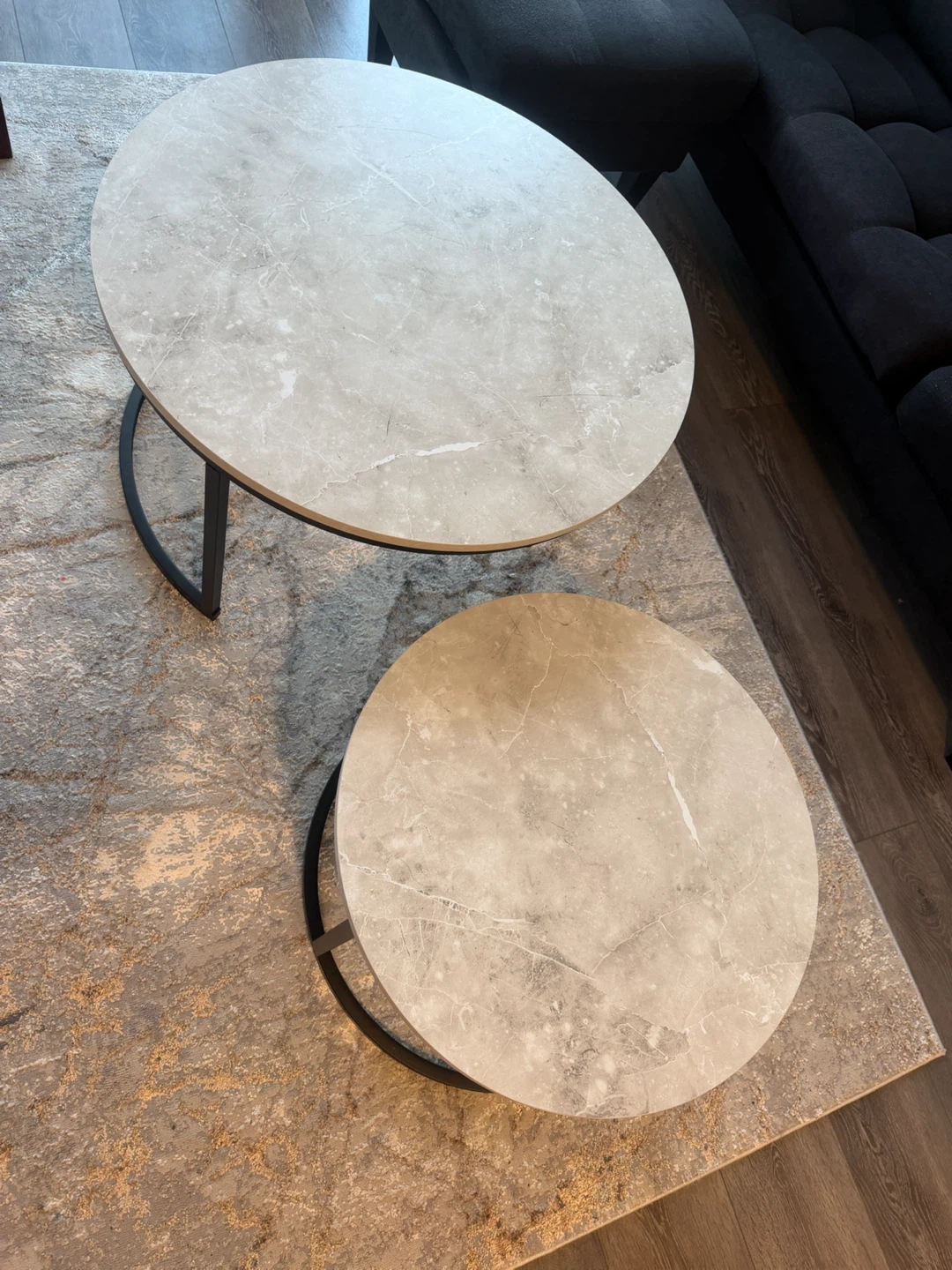 Set of 2 Round Nesting Coffee Tables - photo 4