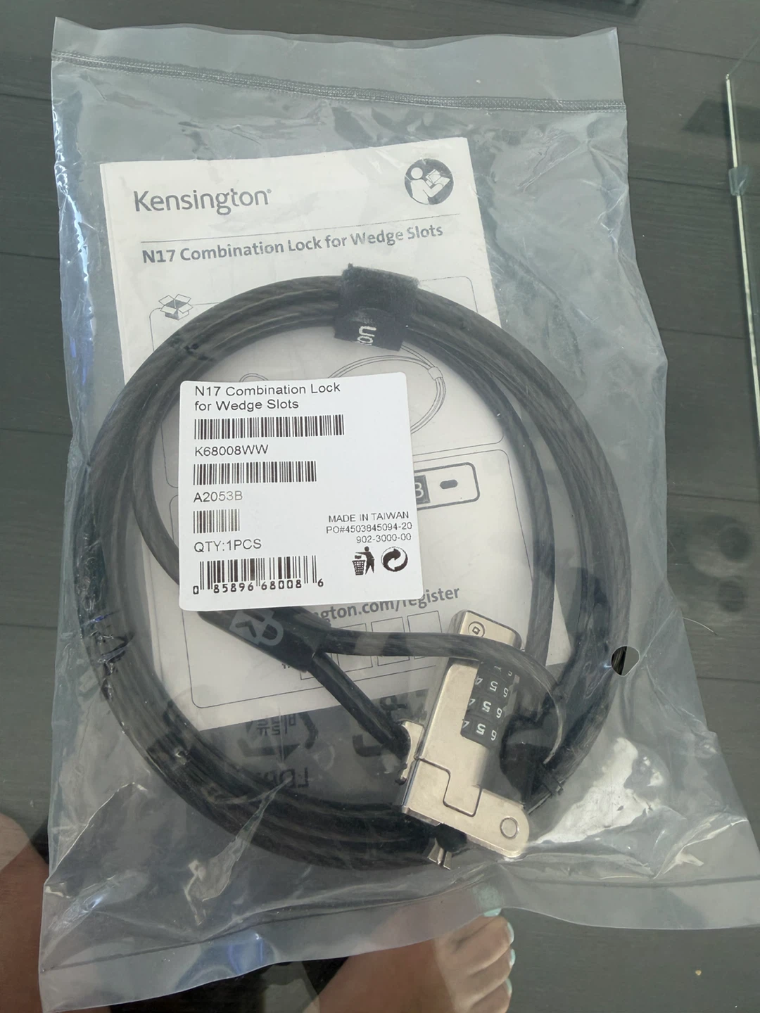 Kensington N17 Combination Lock for Wedge Slots