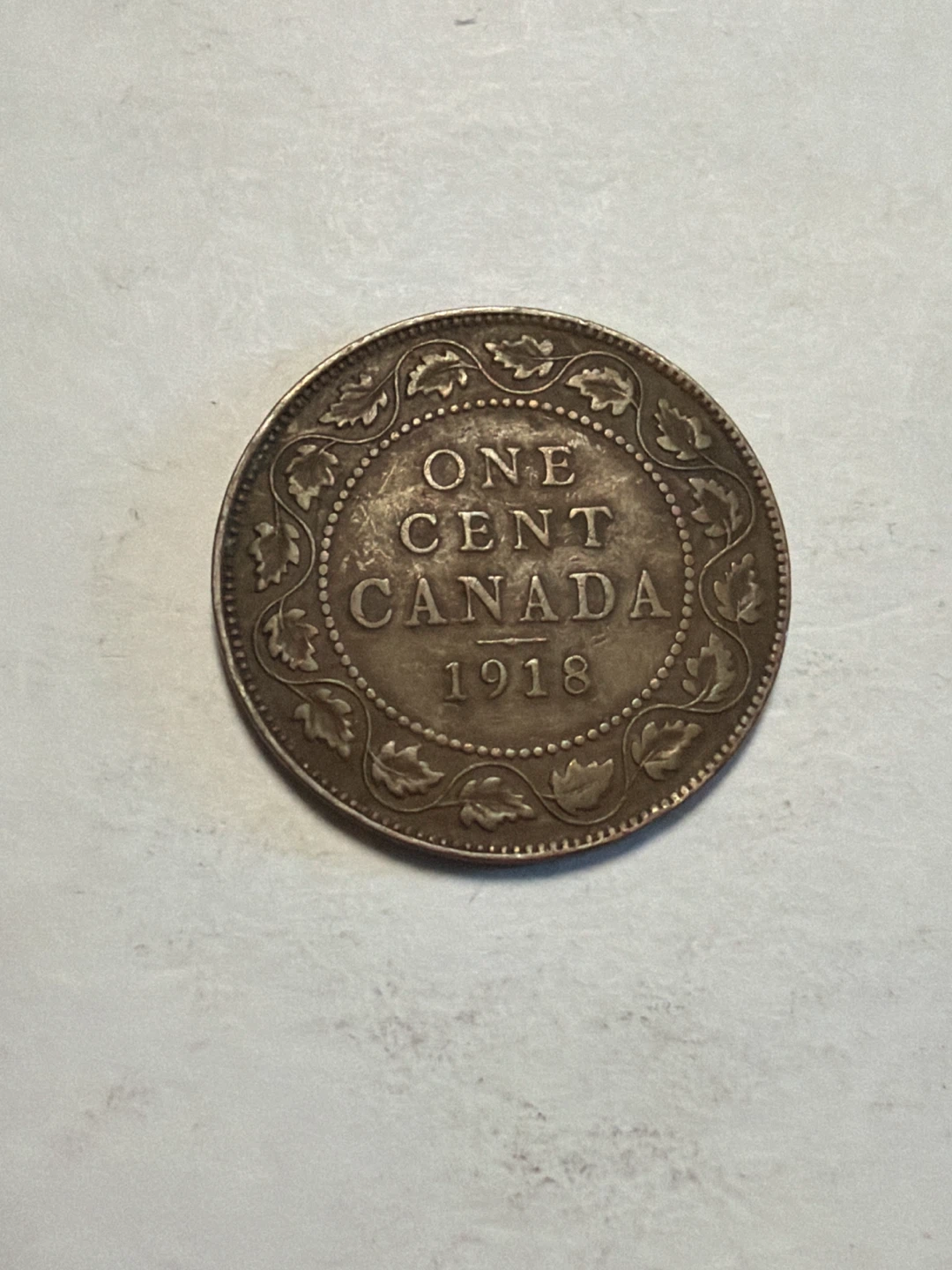 1918 Canada Large One Cent Coin