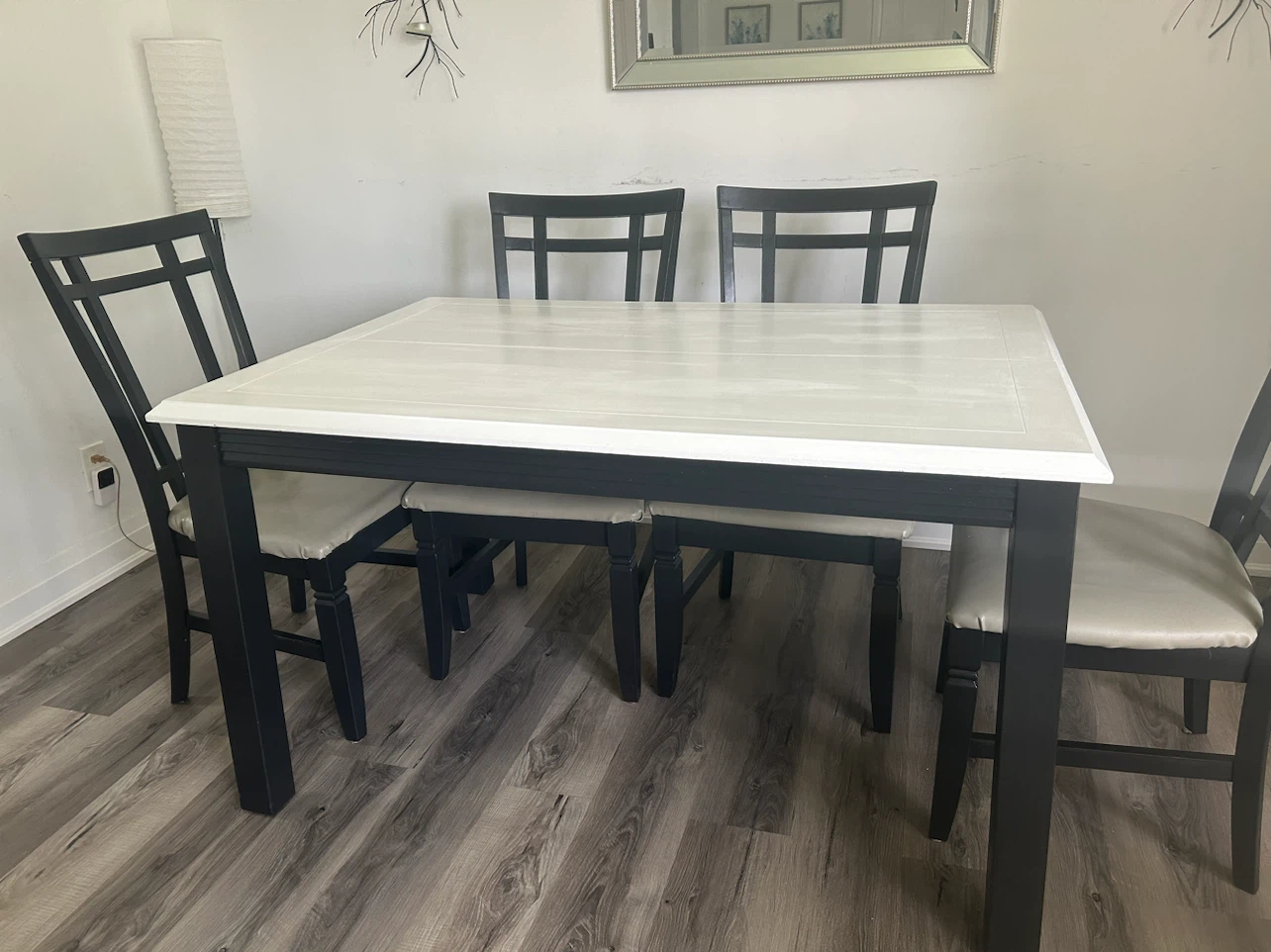 Solid Wood Expandable Dining Table with 6 Chairs - photo 4