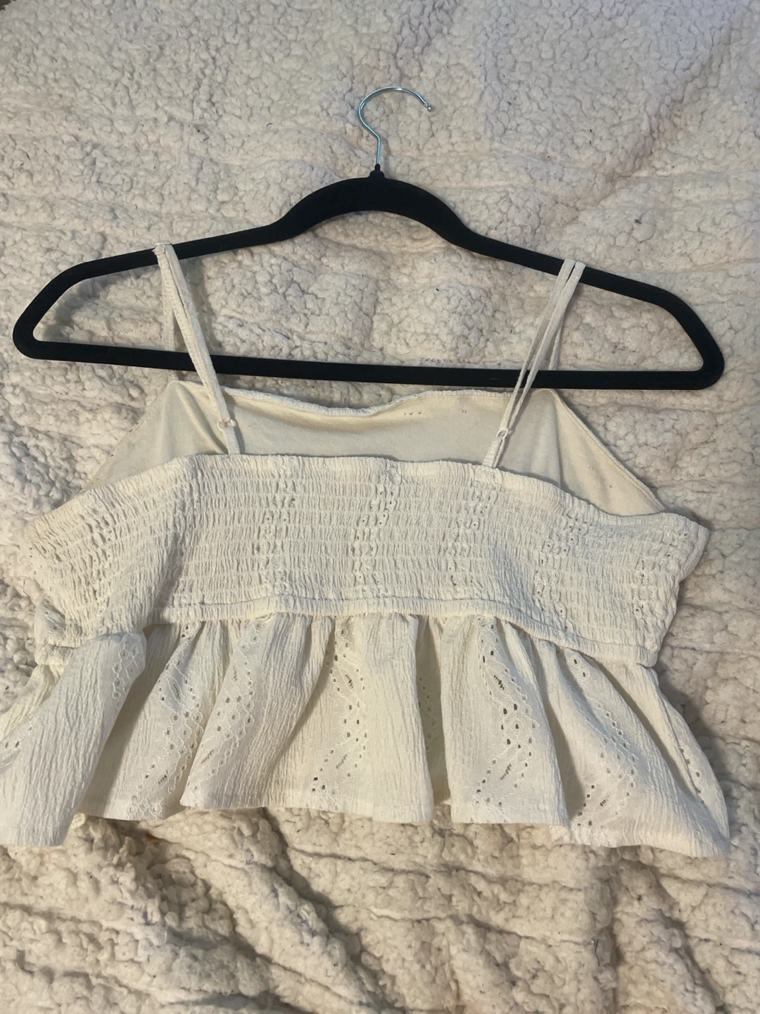 Ardene White Eyelet Peplum Tank Top - photo 2