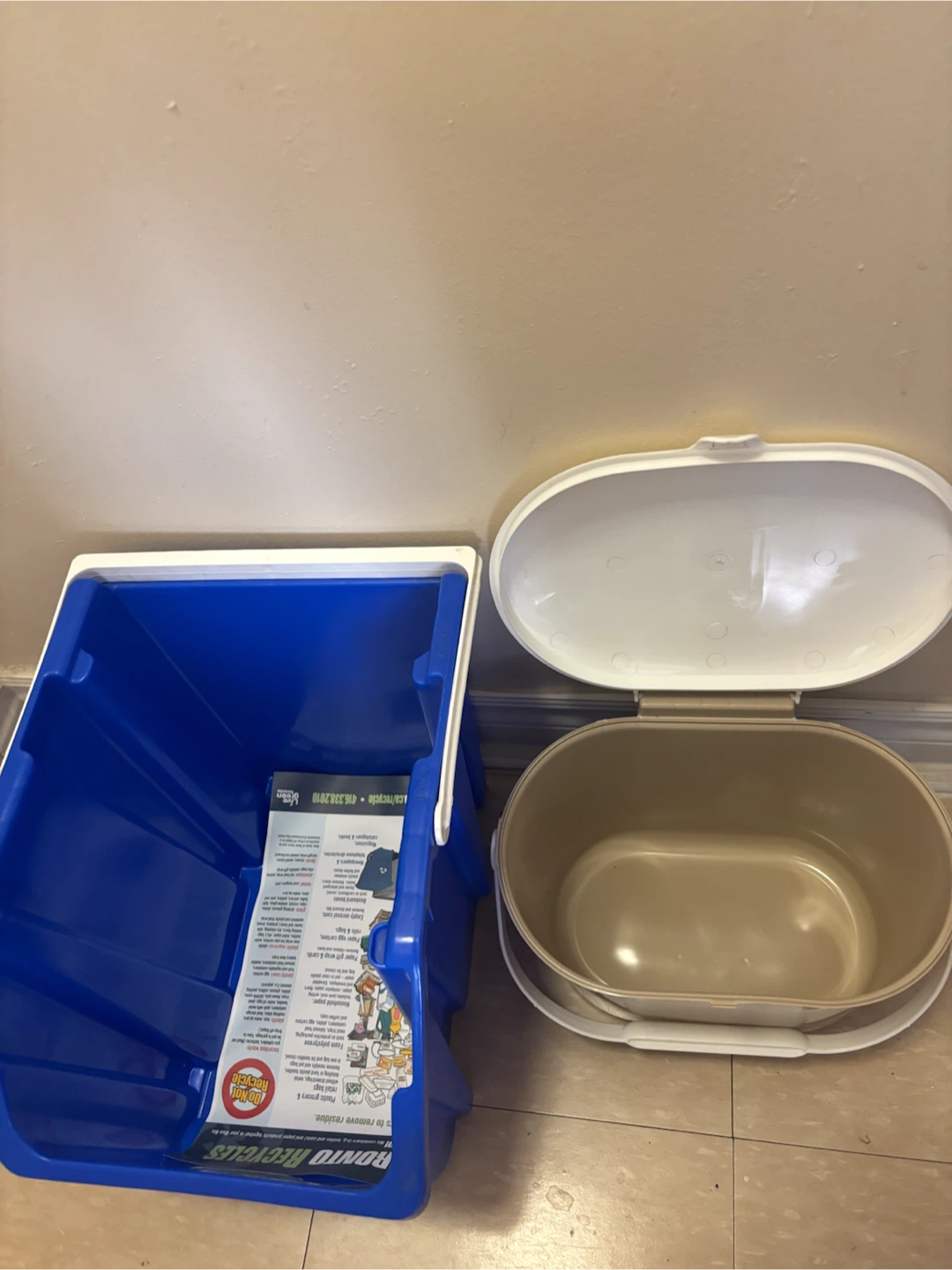 Recycling Blue Bin & Compost Bin