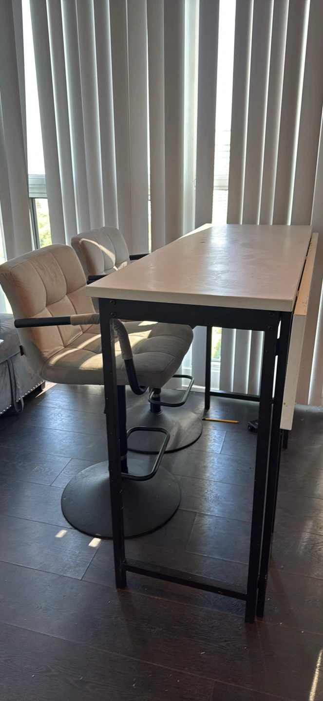 White Drop Leaf Counter Height Table with set of chairs