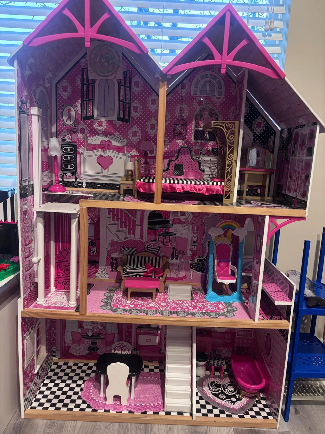 Pink KidKraft Dollhouse with Furniture
