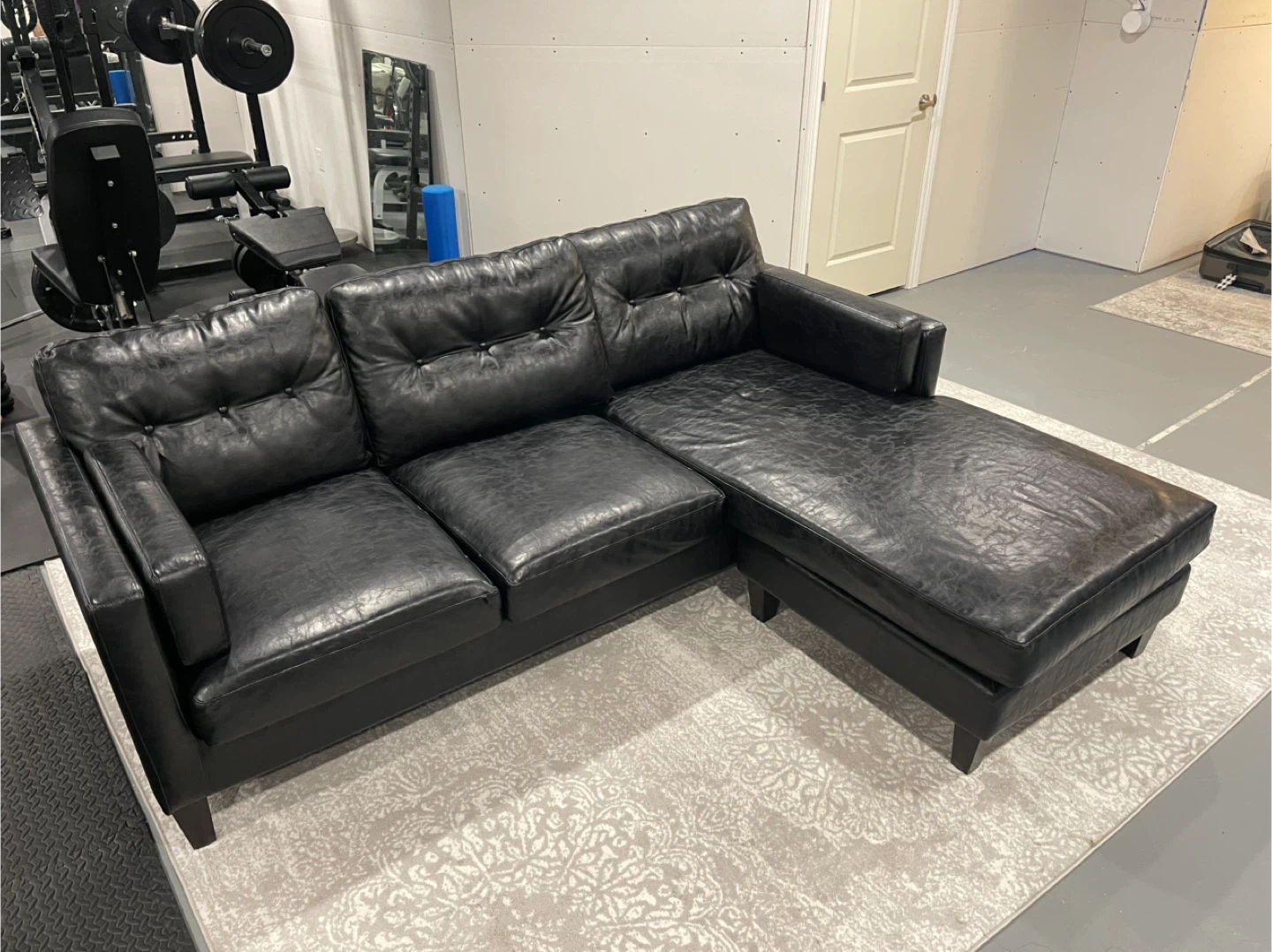 Faux leather couch