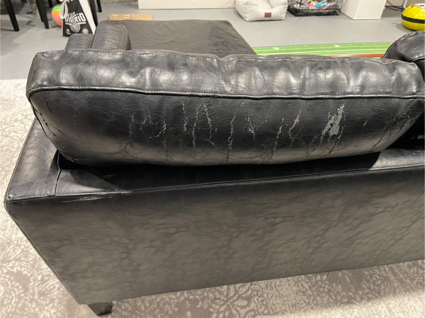 Faux leather couch - photo 5