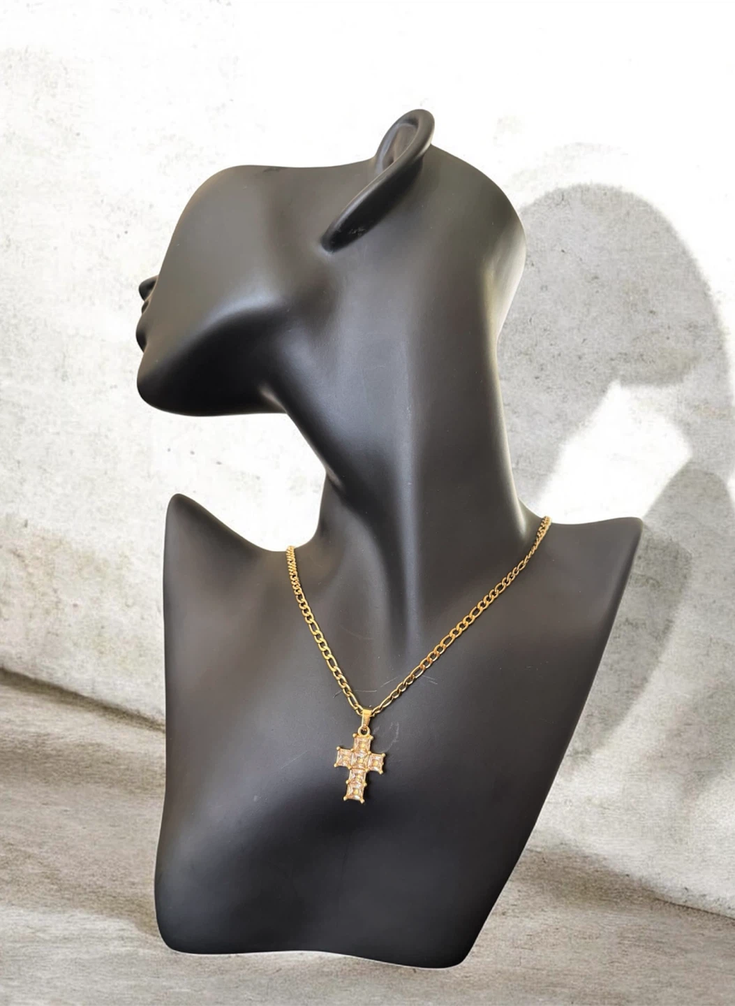 Gold-Tone stainless steel Crystal Cross Pendant Necklace - photo 2