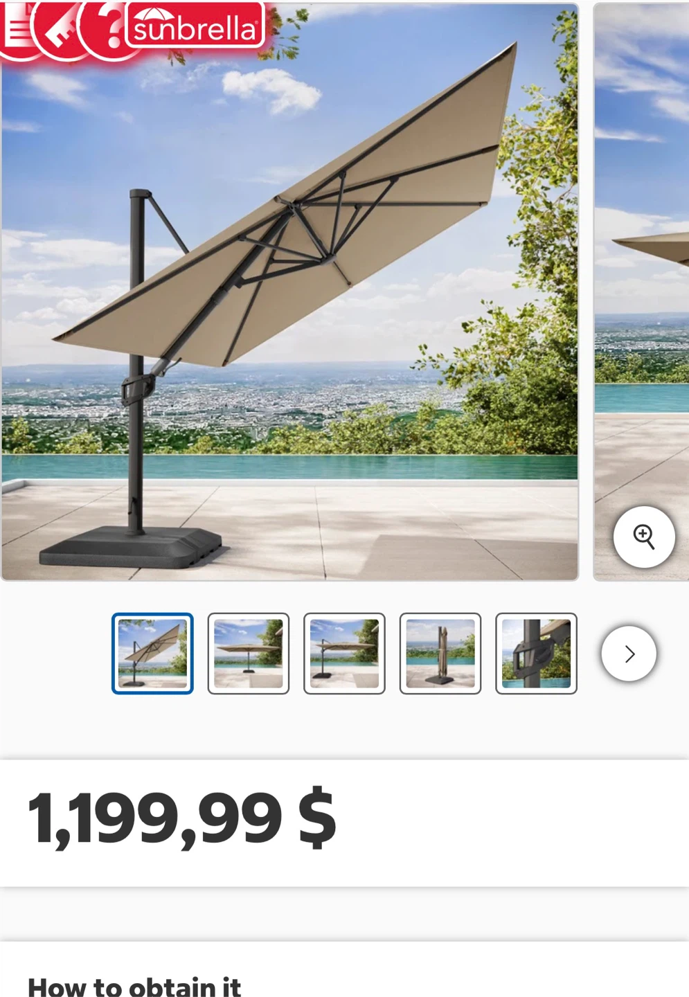 Patio umbrella 10 ft x 13 ft - photo 5