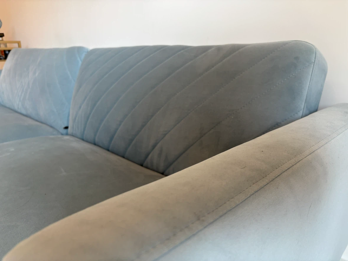 Light Blue Velvet Loveseat Futon - photo 3