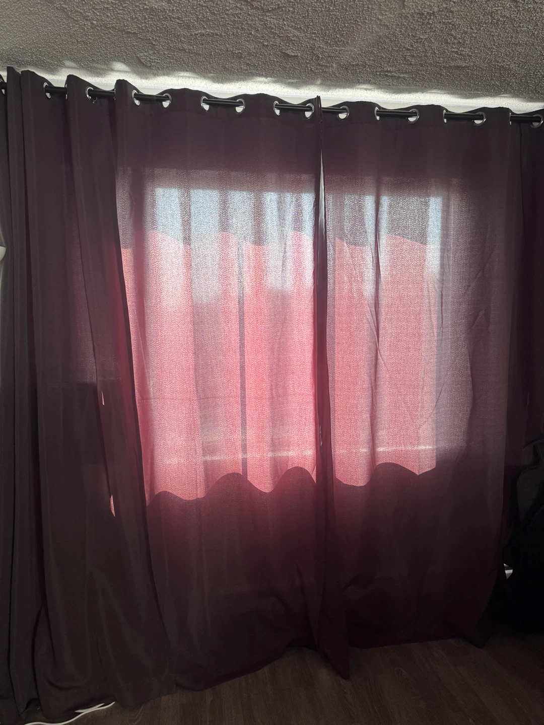 Dark/Charcoal Grey Grommet Curtains (4 Panels)