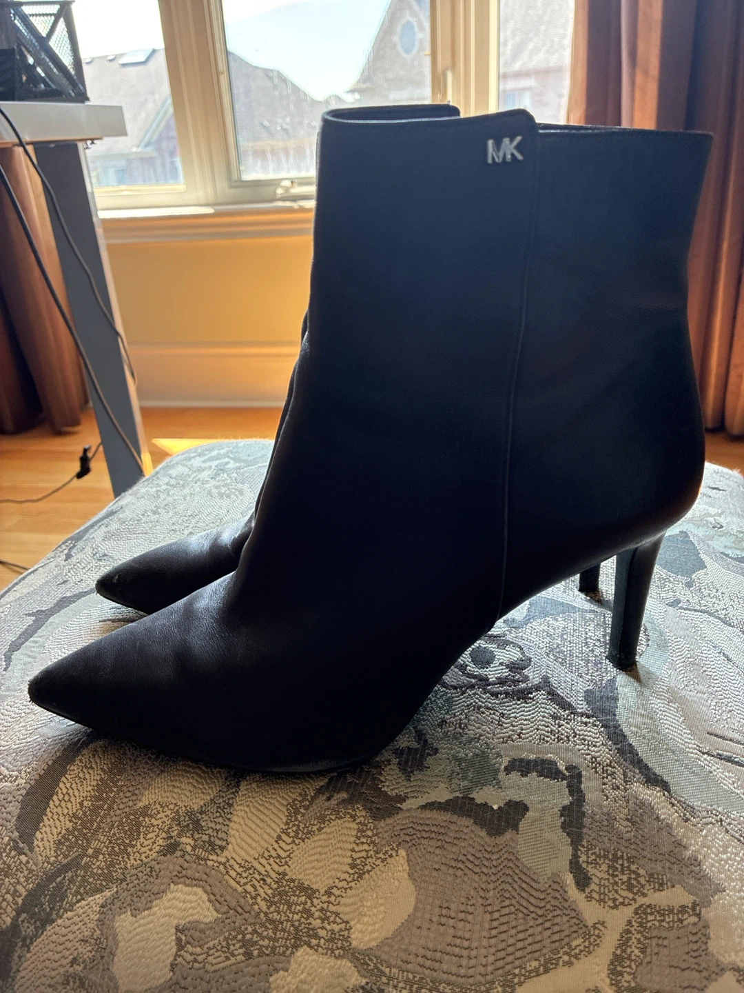 Michael Kors Black Leather Heeled Booties