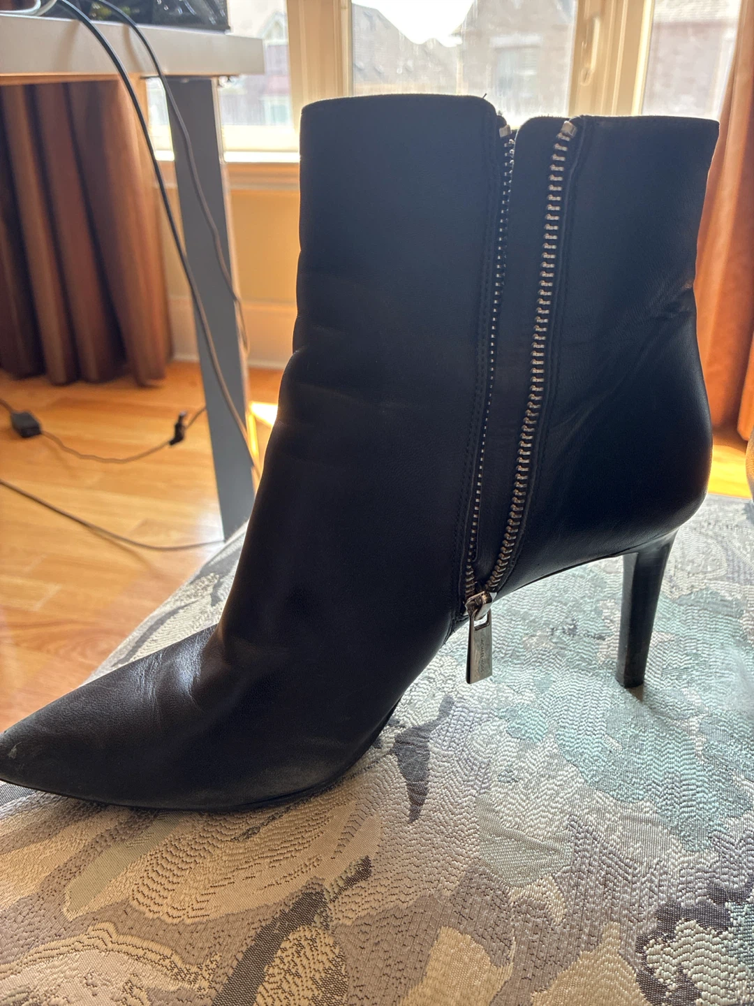 Michael Kors Black Leather Heeled Booties - photo 2