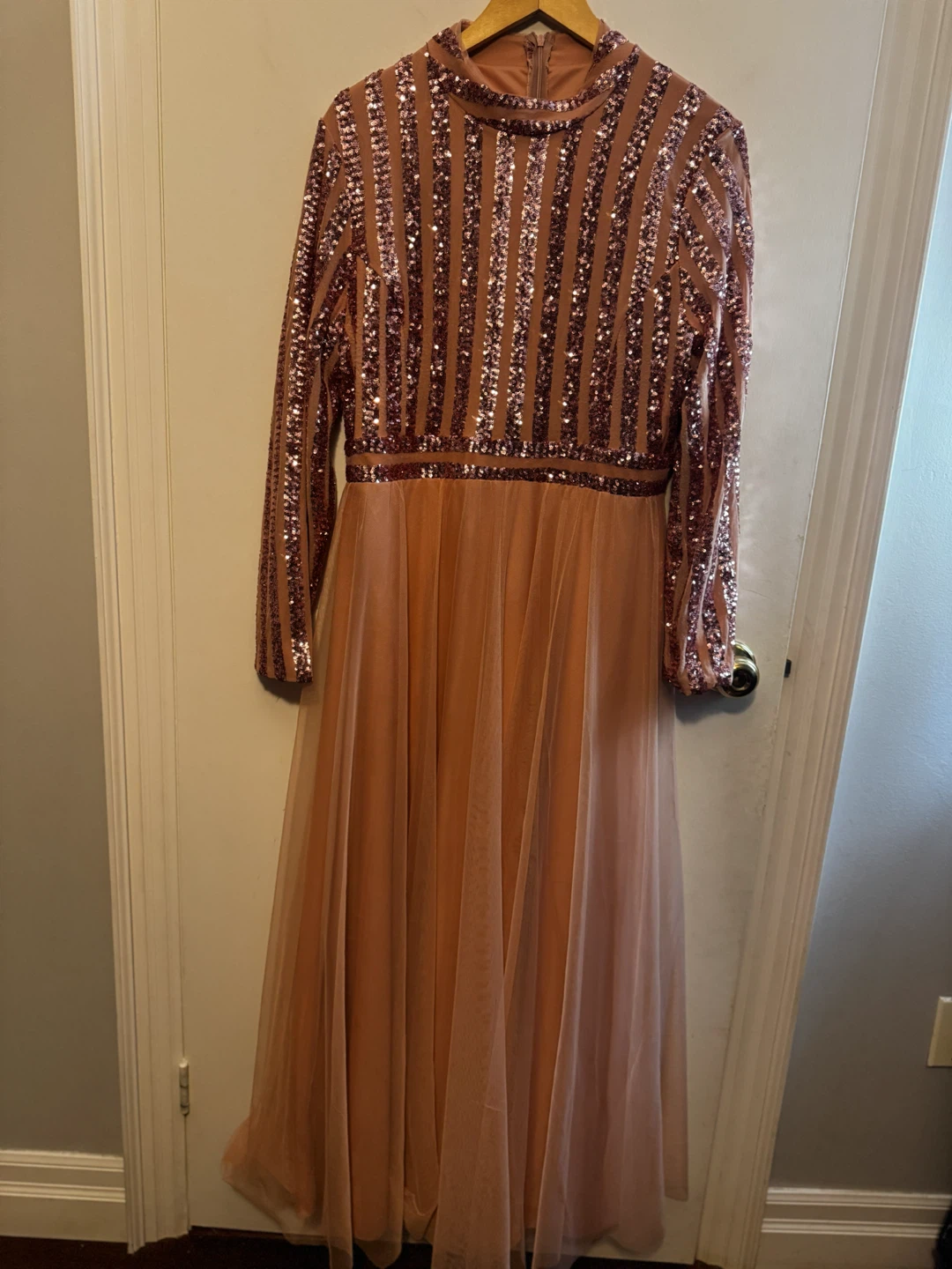 Sequin Tulle Maxi Dress