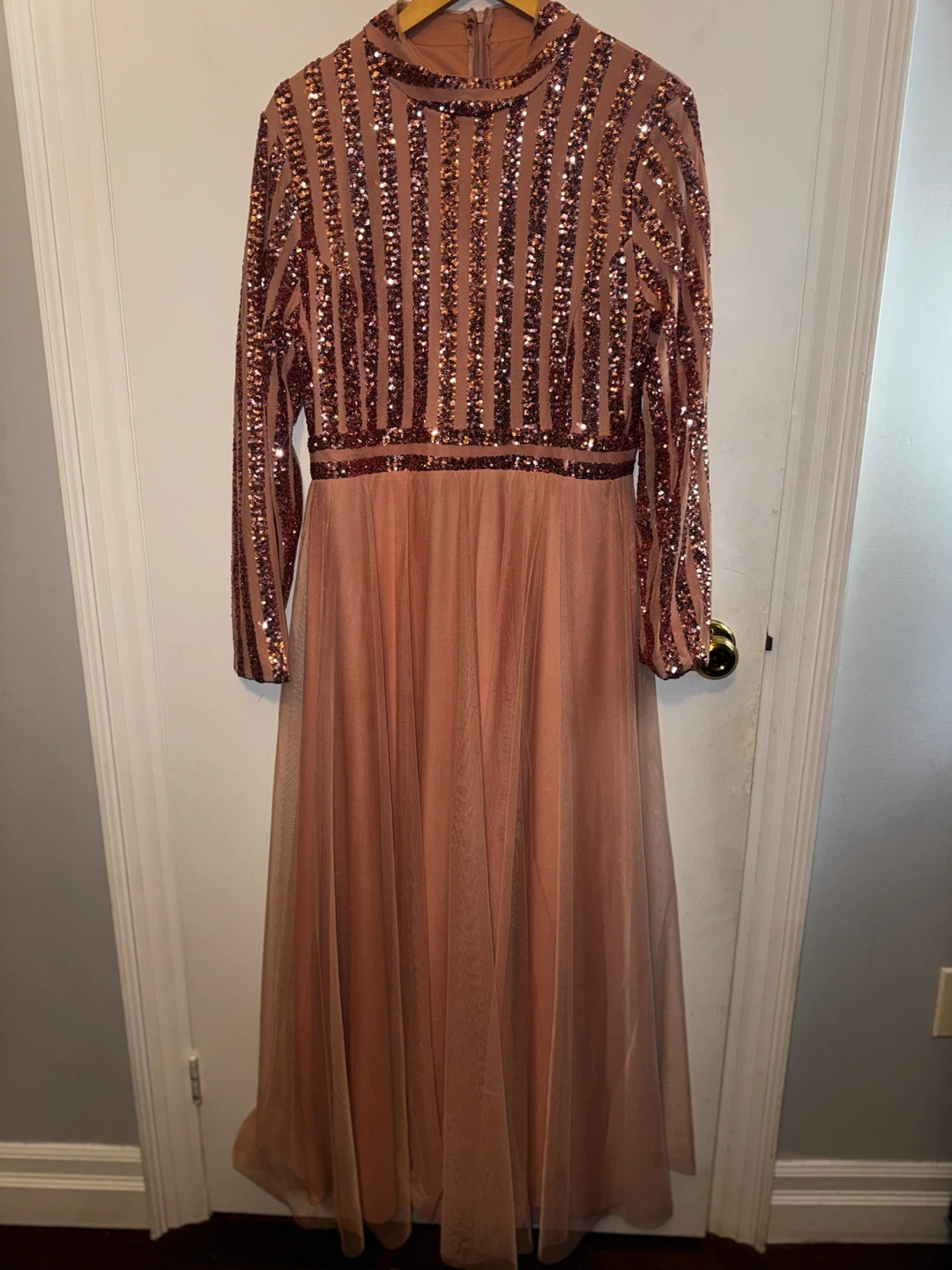 Sequin Tulle Maxi Dress - photo 4