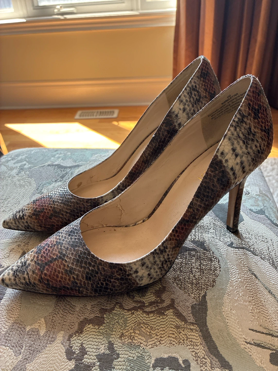 Nine West "NWMARTINA" Snake Print Heels