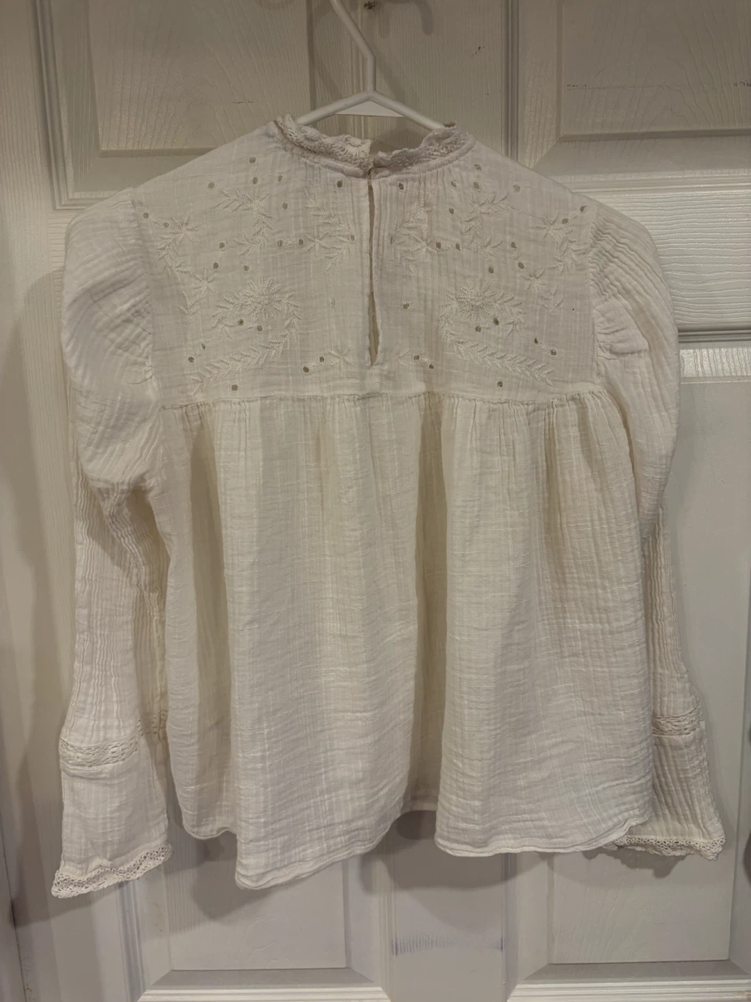 ZARA White Embroidered Long Sleeve Blouse - photo 2