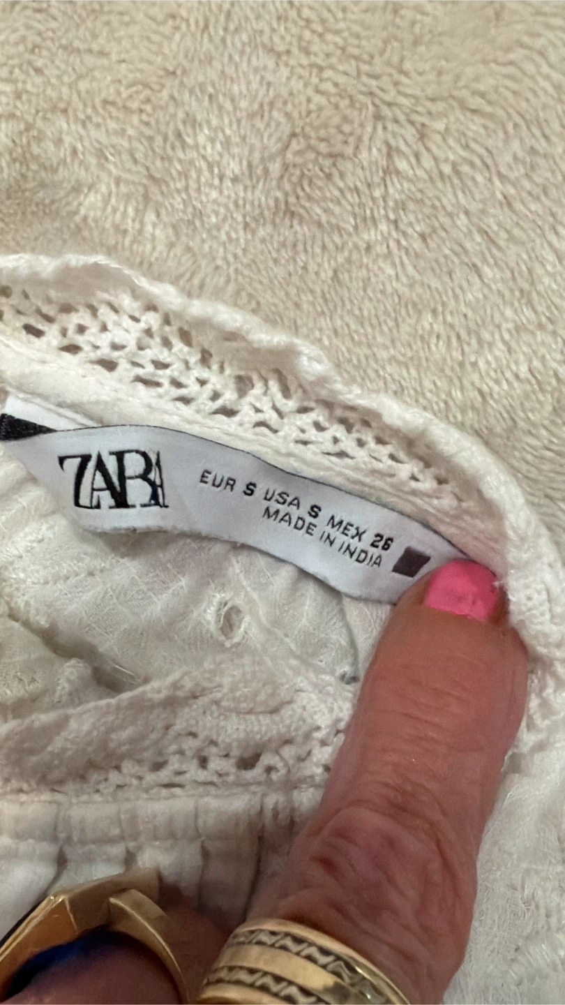 ZARA White Embroidered Long Sleeve Blouse - photo 3
