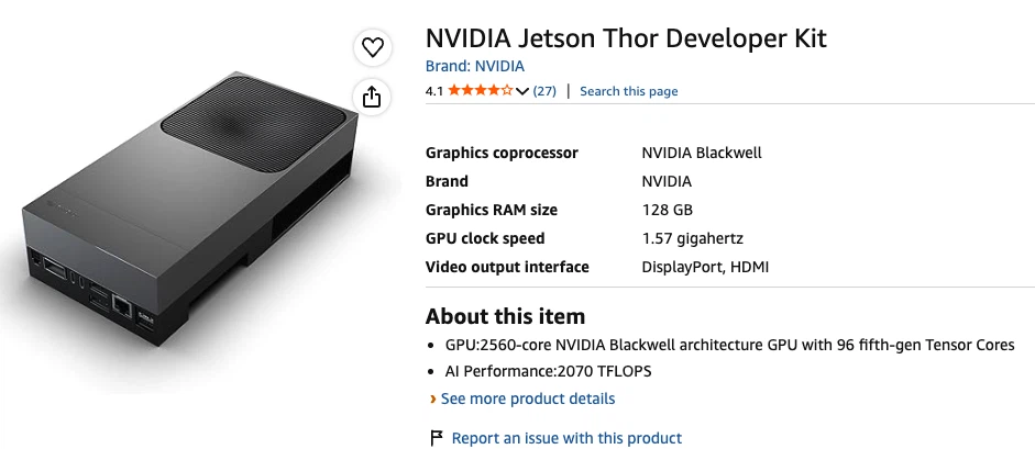 NVIDIA Jetson Thor Developer Kit
