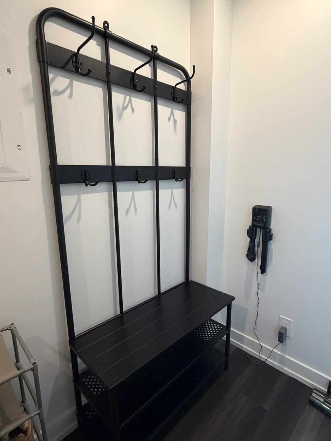 Coat Rack with Bench and Shelves - photo 2