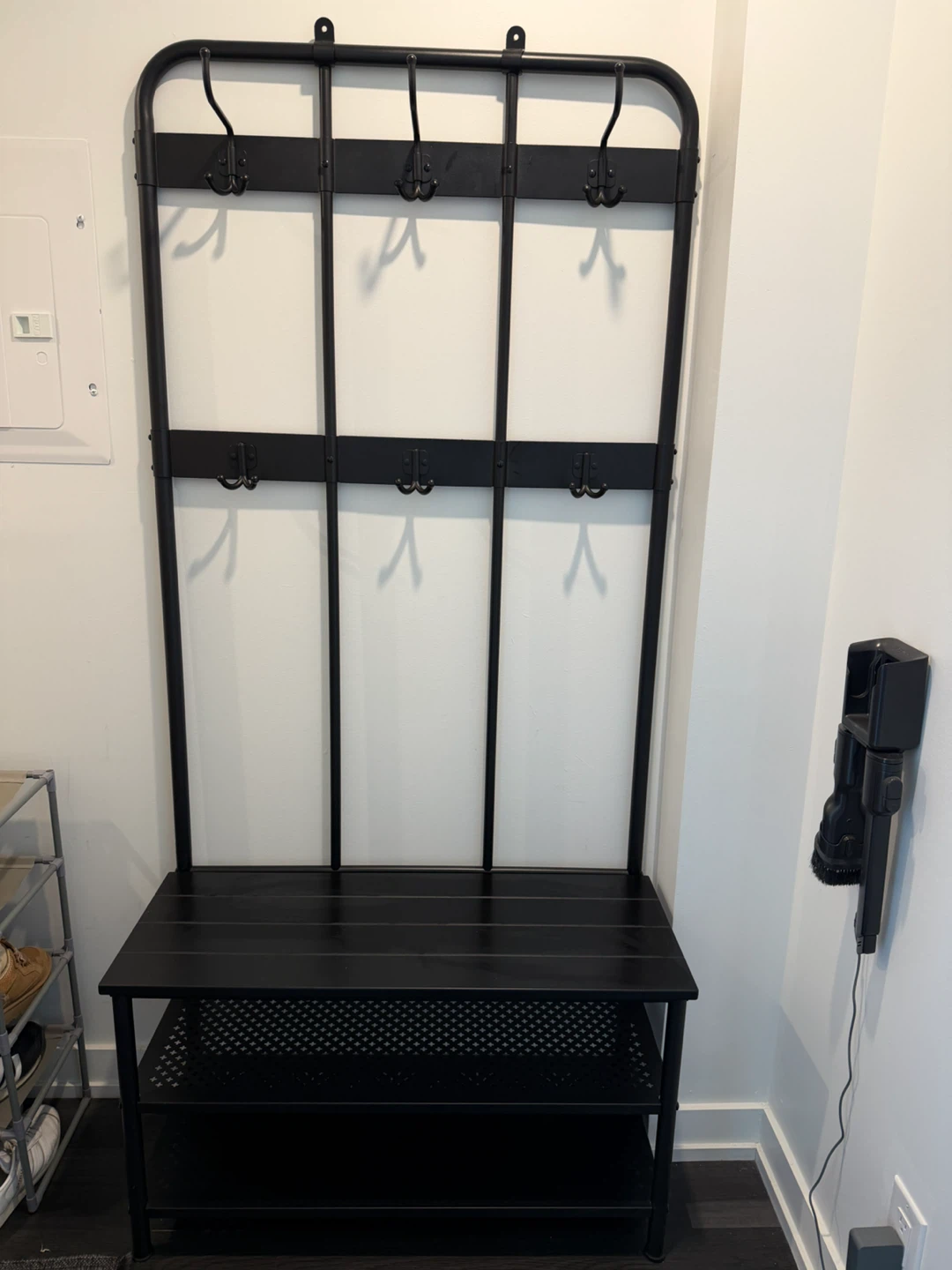 Coat Rack with Bench and Shelves - photo 3