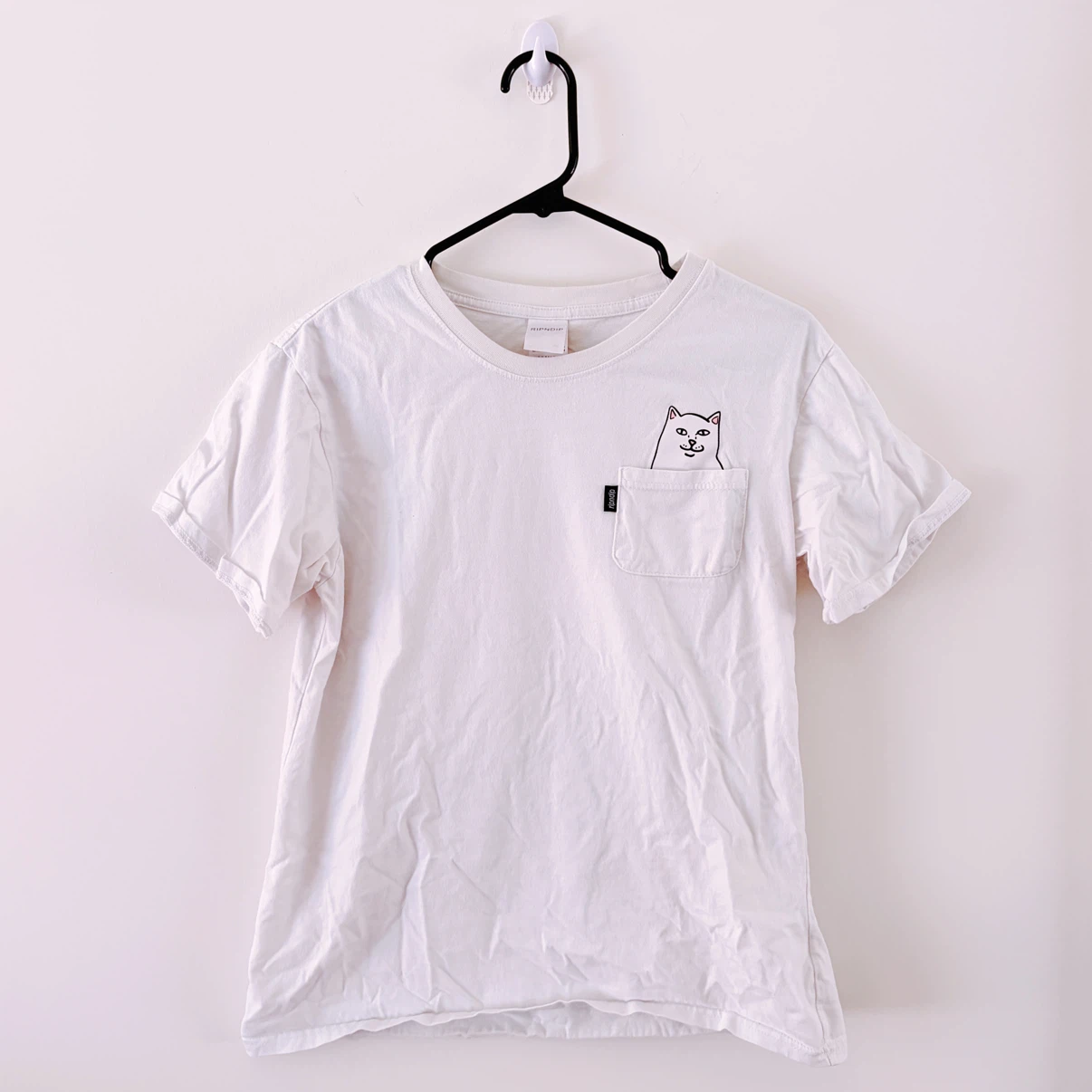 RIPNDIP White Crewneck Lord Dermal Cat T-Shirt - Large - photo 2