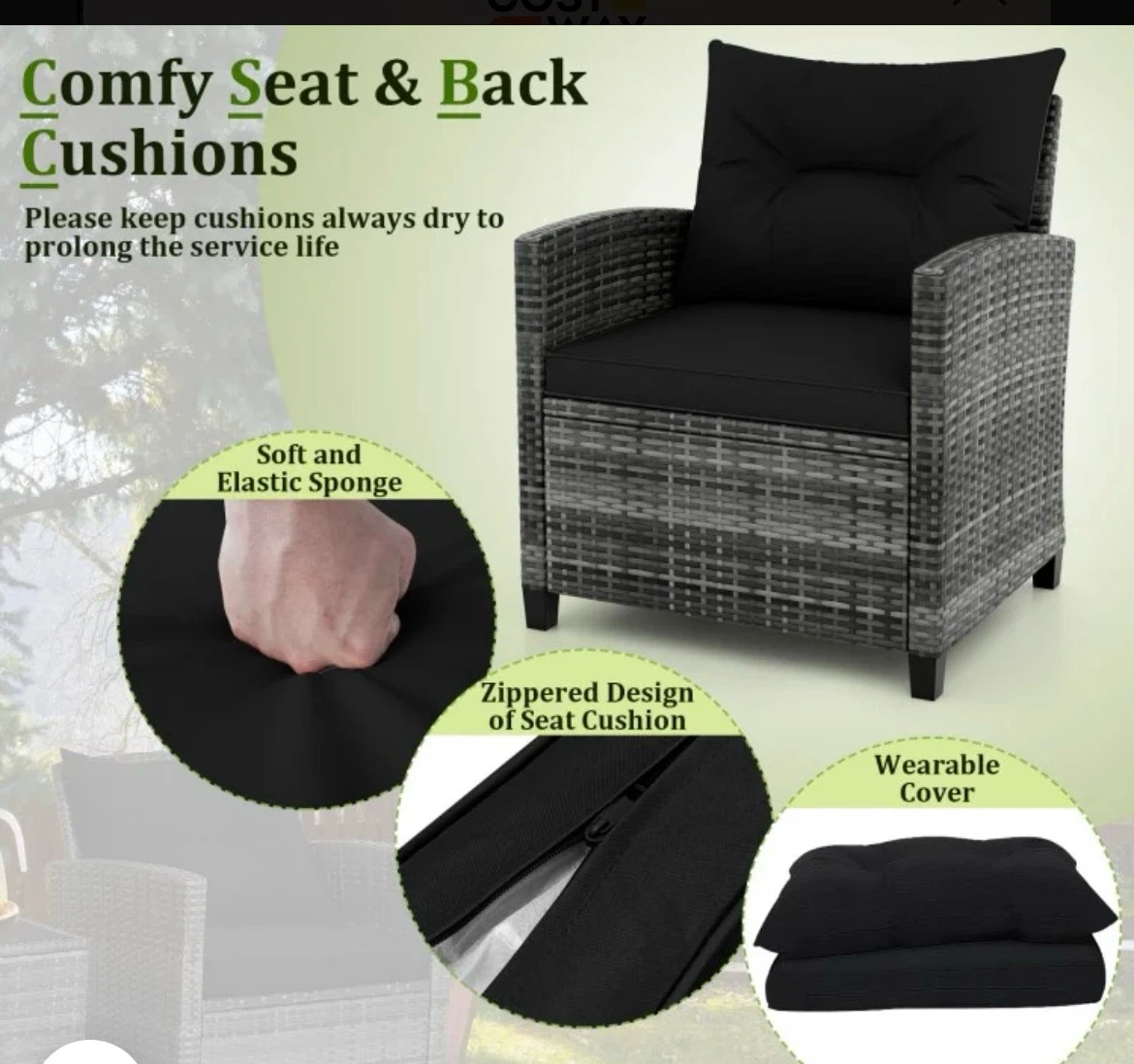 New in box set of 3 outdoor furniture - photo 3