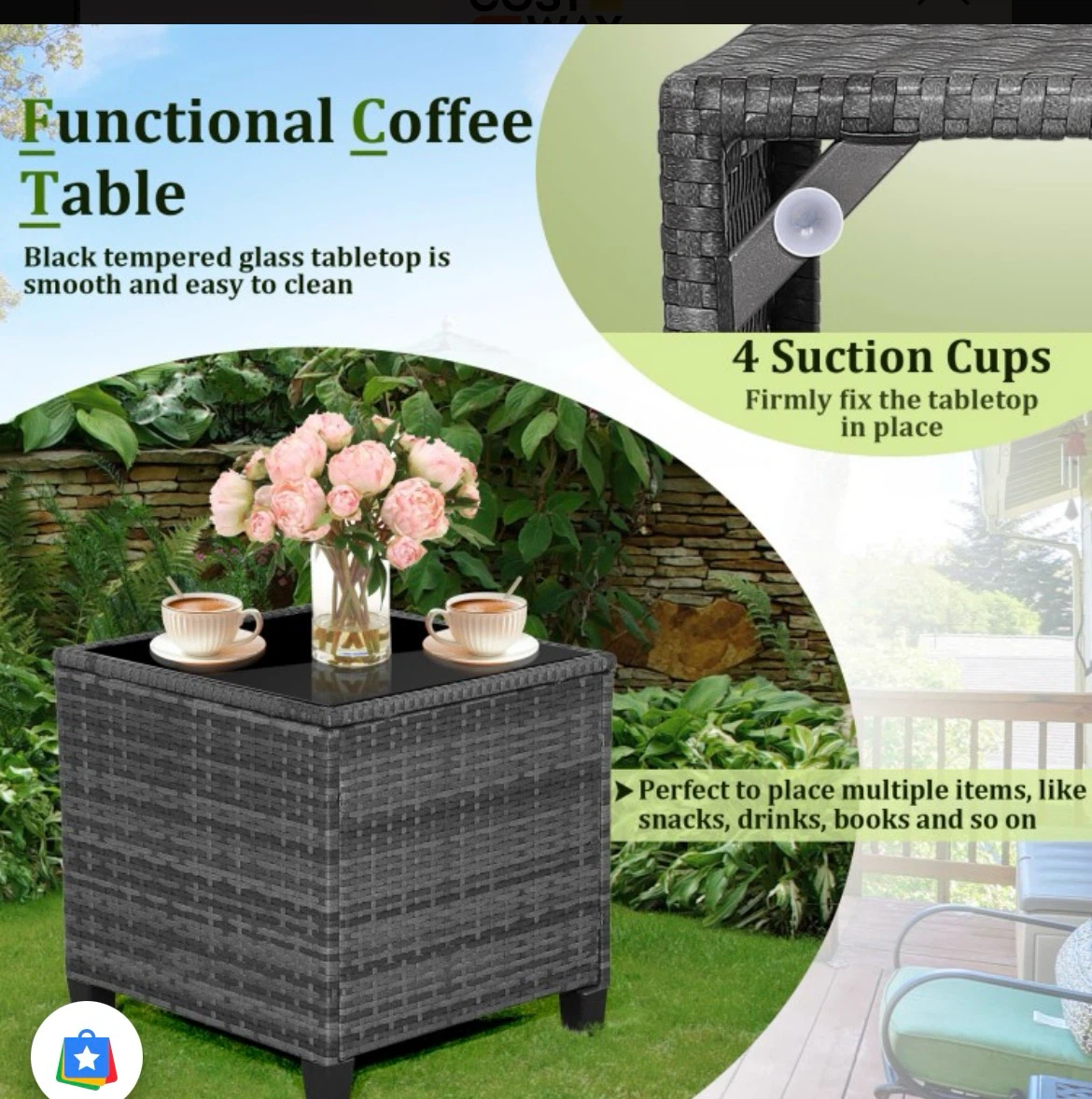 New in box set of 3 outdoor furniture - photo 4