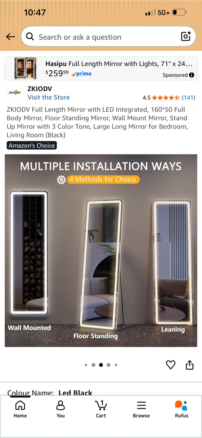 Full Length Standing Mirror with LED Light Frame - photo 5