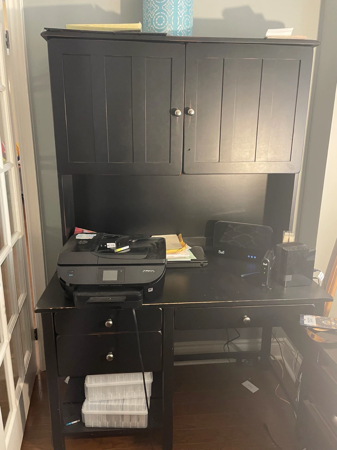 Black Desk with Hutch