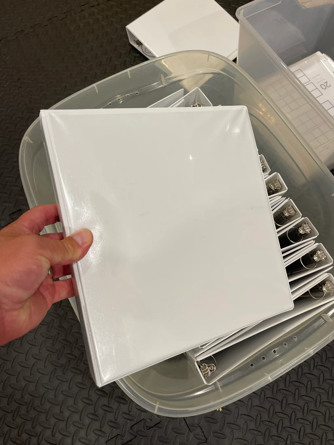 White binders, 3 ring