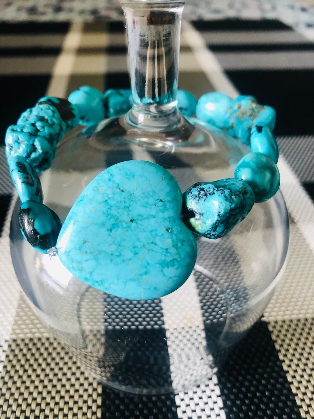 Turquoise Heart Pendant Necklace with Stethoscope Charm - photo 2