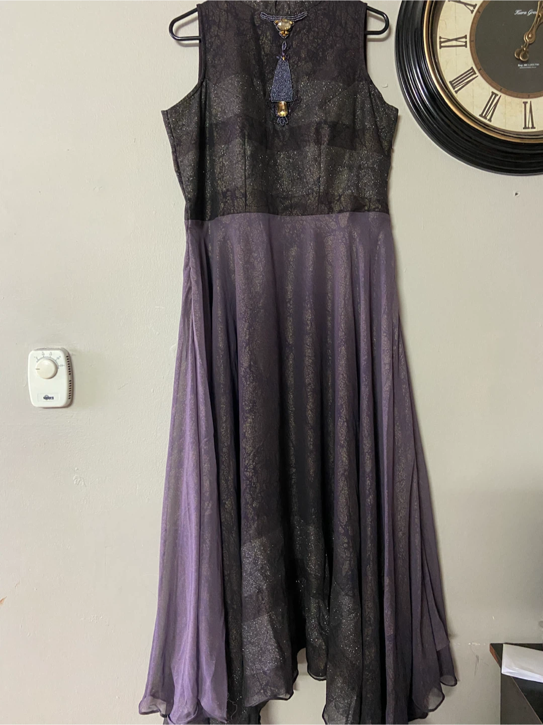 Women's Embellished Maxi Dress with Pants and Scarf