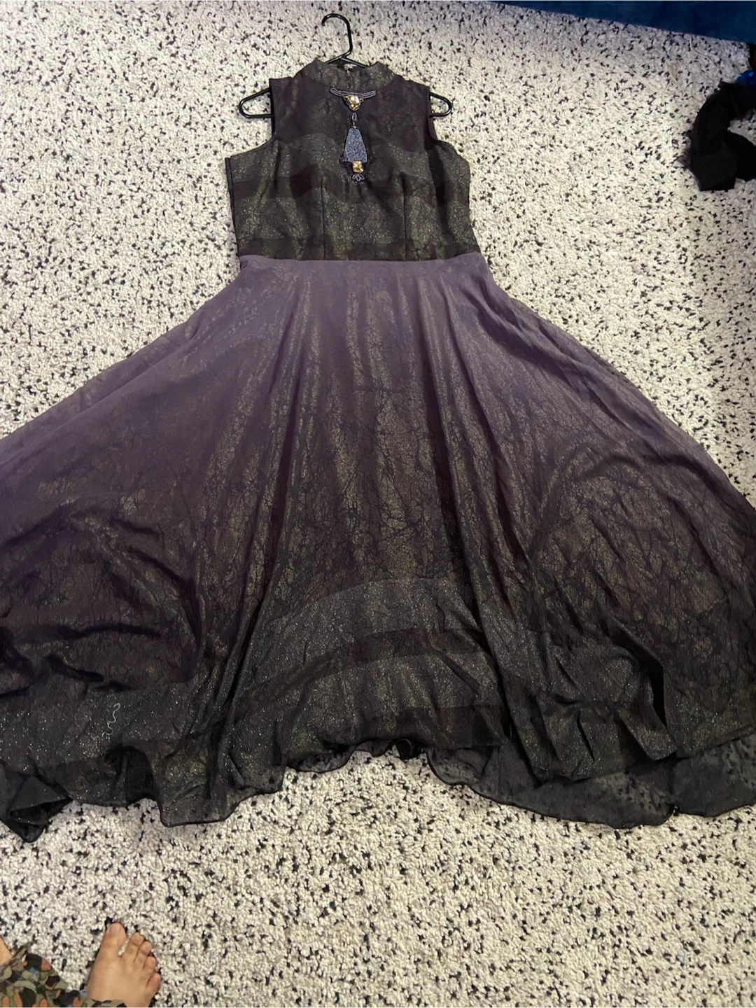 Women's Embellished Maxi Dress with Pants and Scarf - photo 4