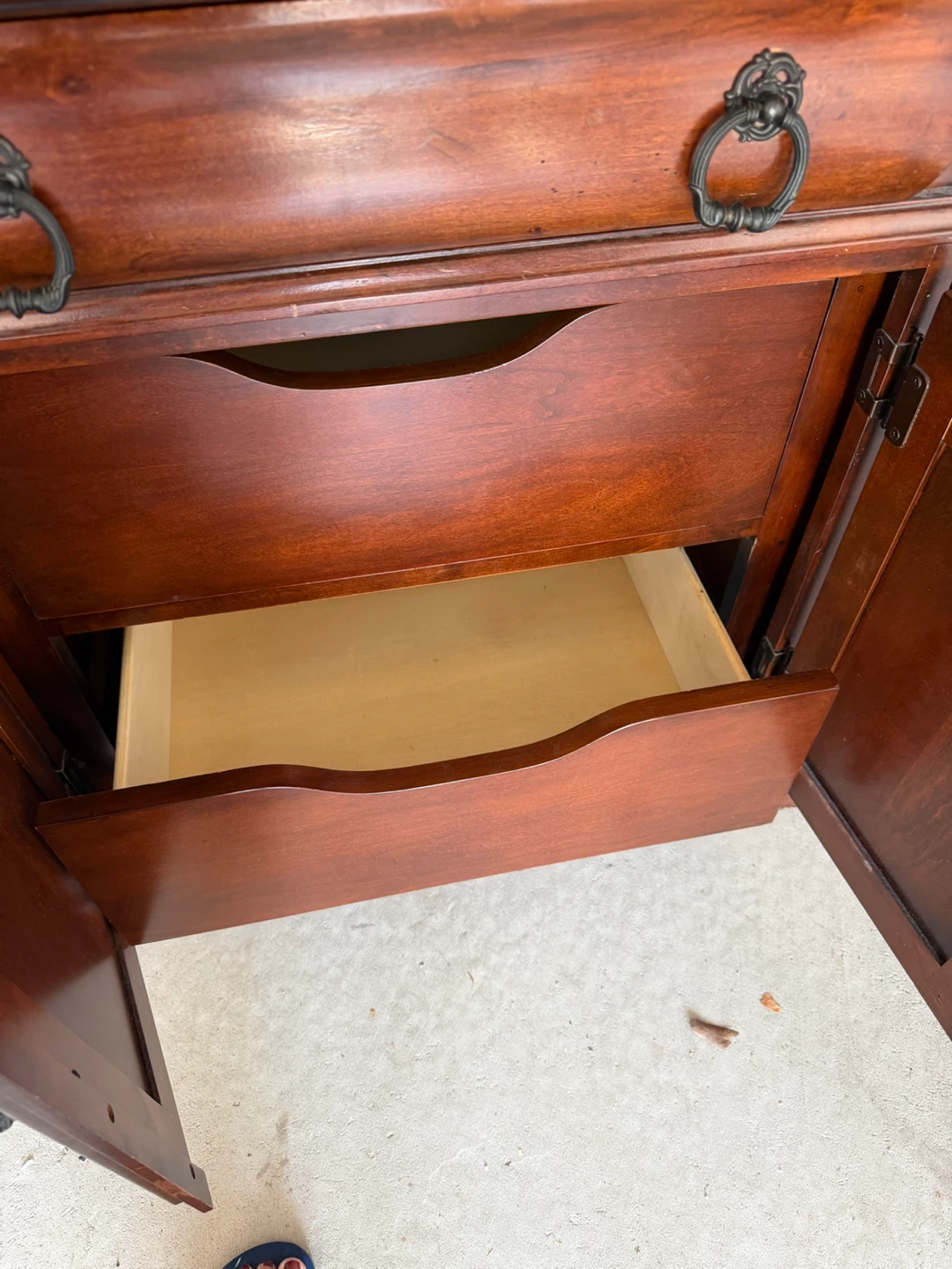 Wooden Side Table with Drawer and Cabinet - photo 2