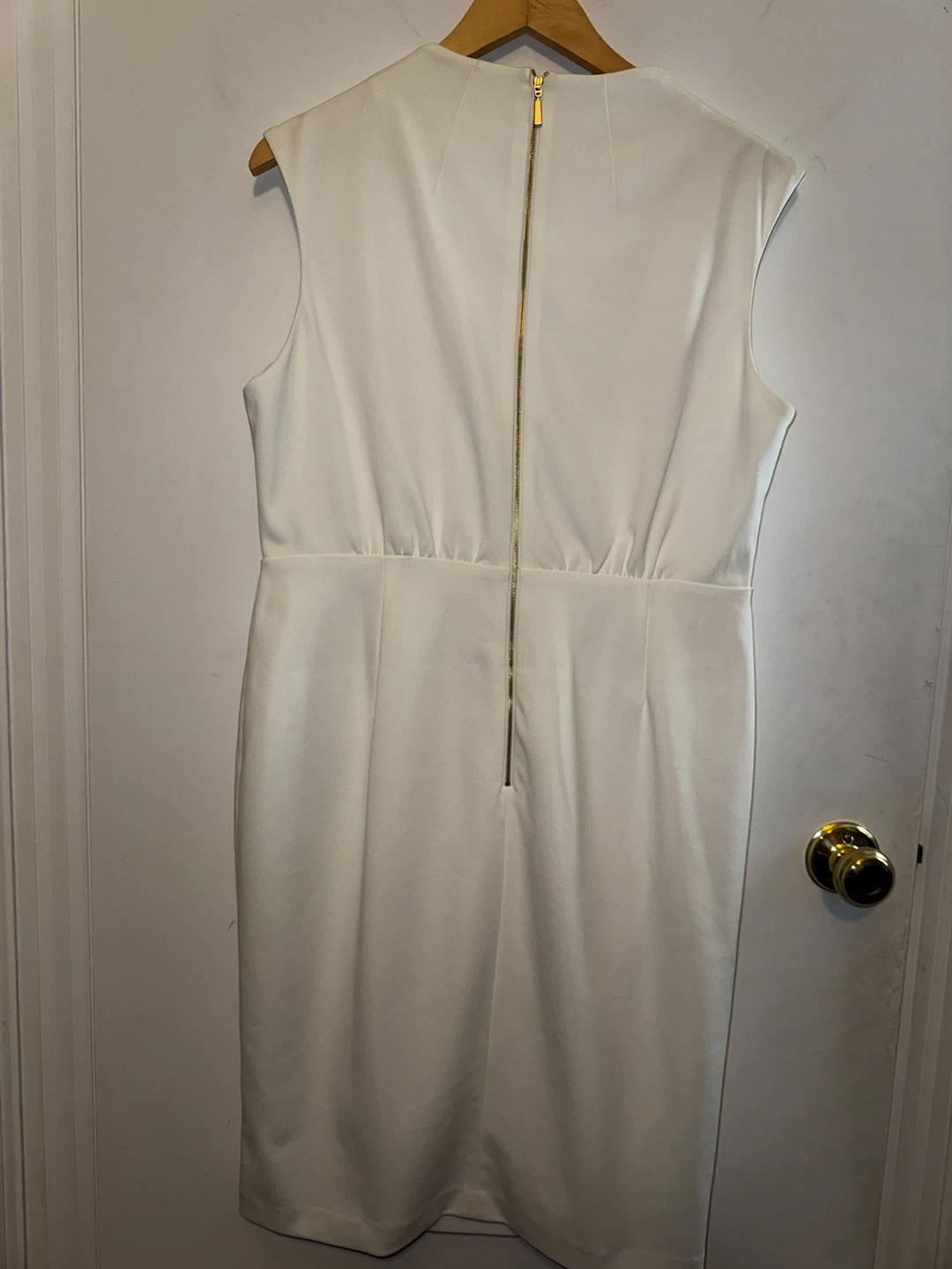 Calvin Klein White Sleeveless Dress Size 12 - photo 4