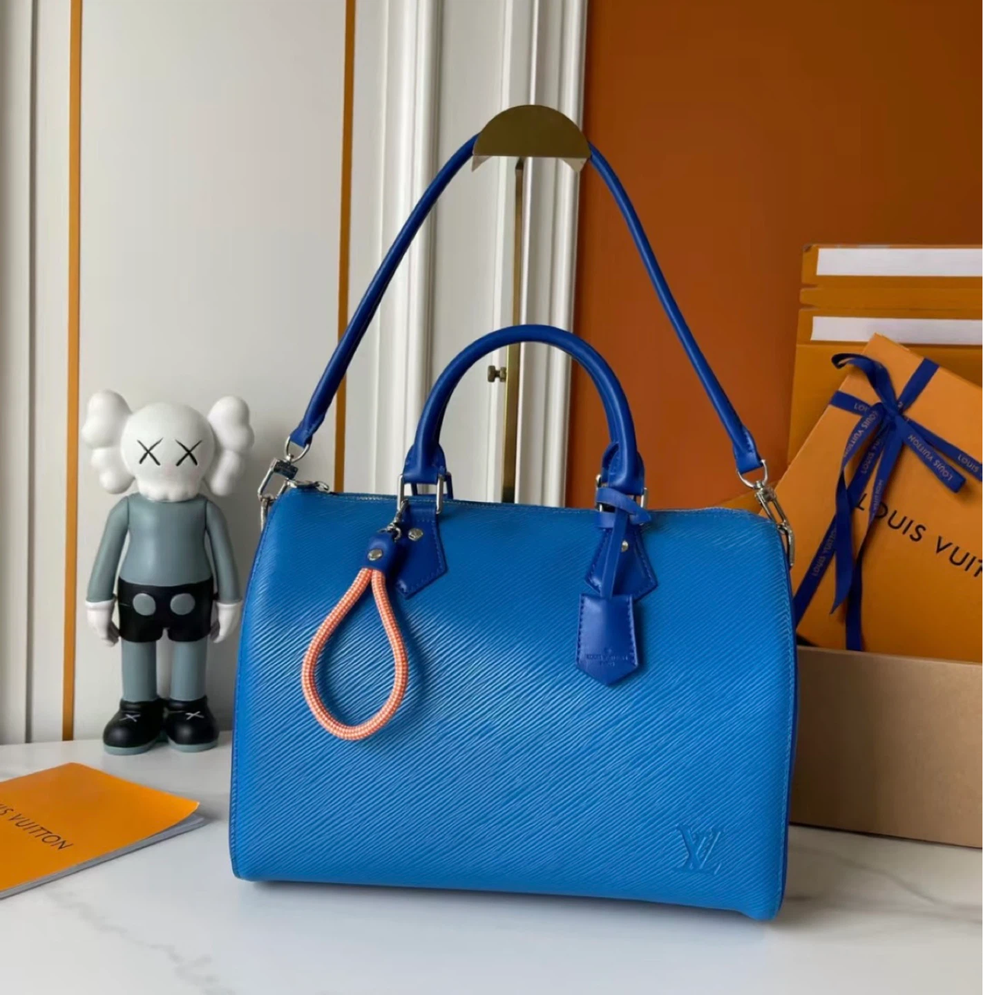 Louis Vuitton Speedy Blue Epi Leather Handbag