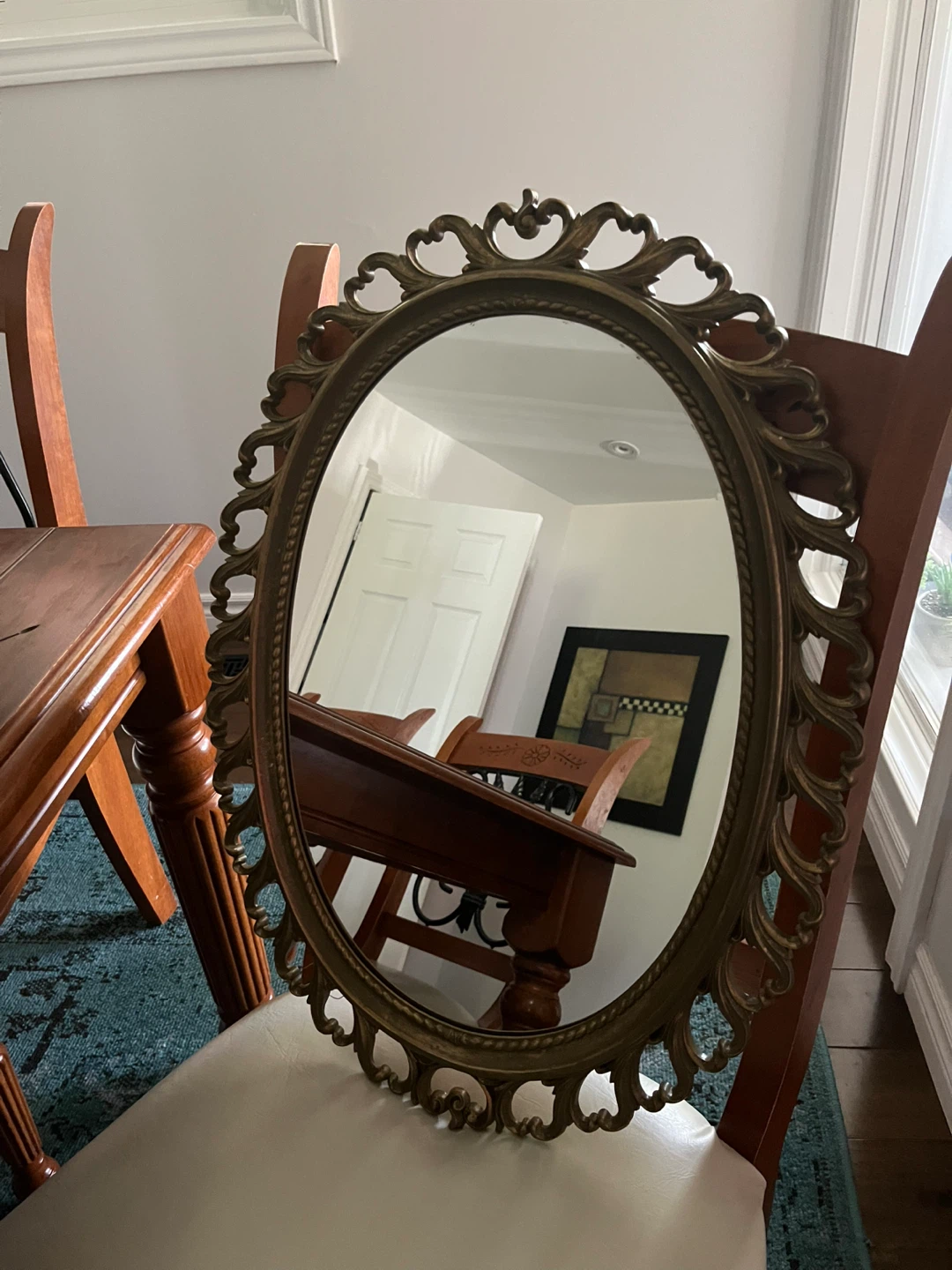Ornate Oval Wall Mirror