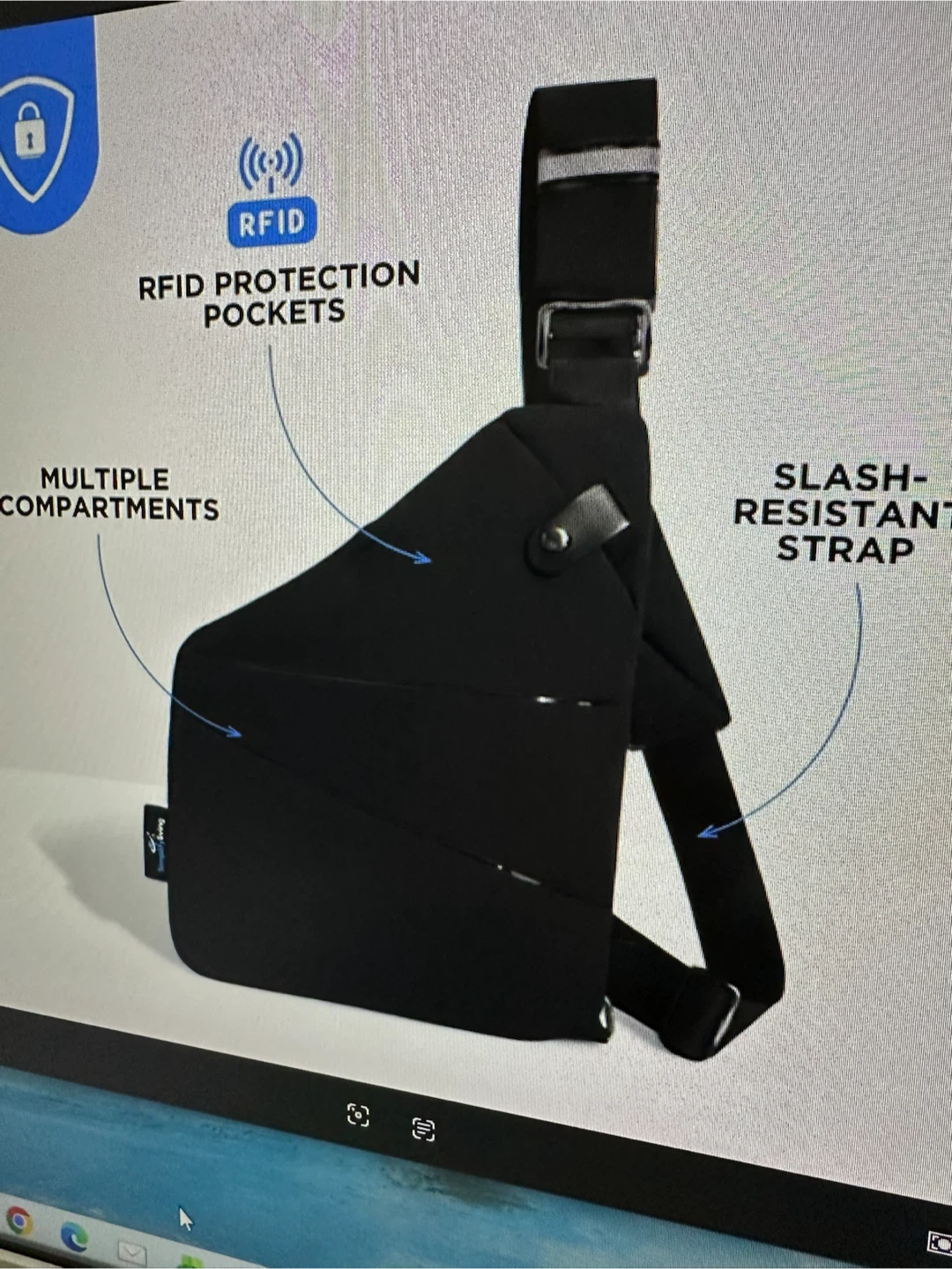 Black Crossbody Bag with RFID Protection - photo 2