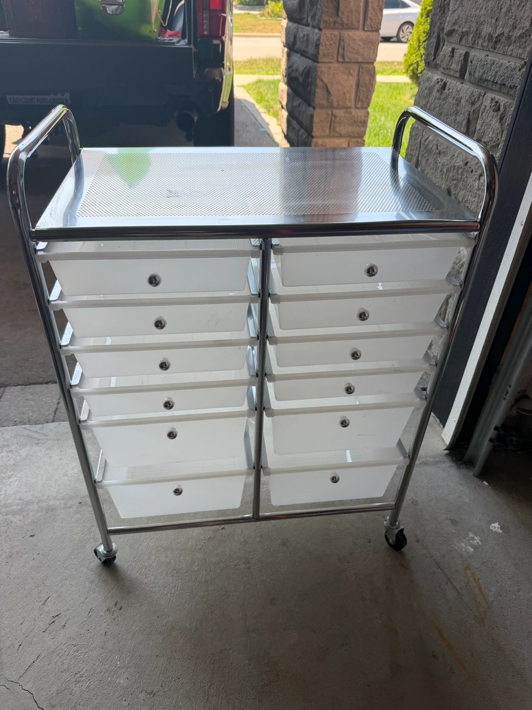 Rolling Storage Cart with 12 Drawers