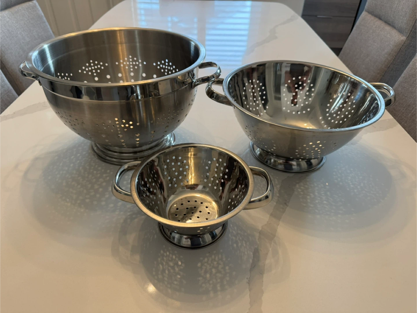 Set of 3 Stainless Steel Colanders