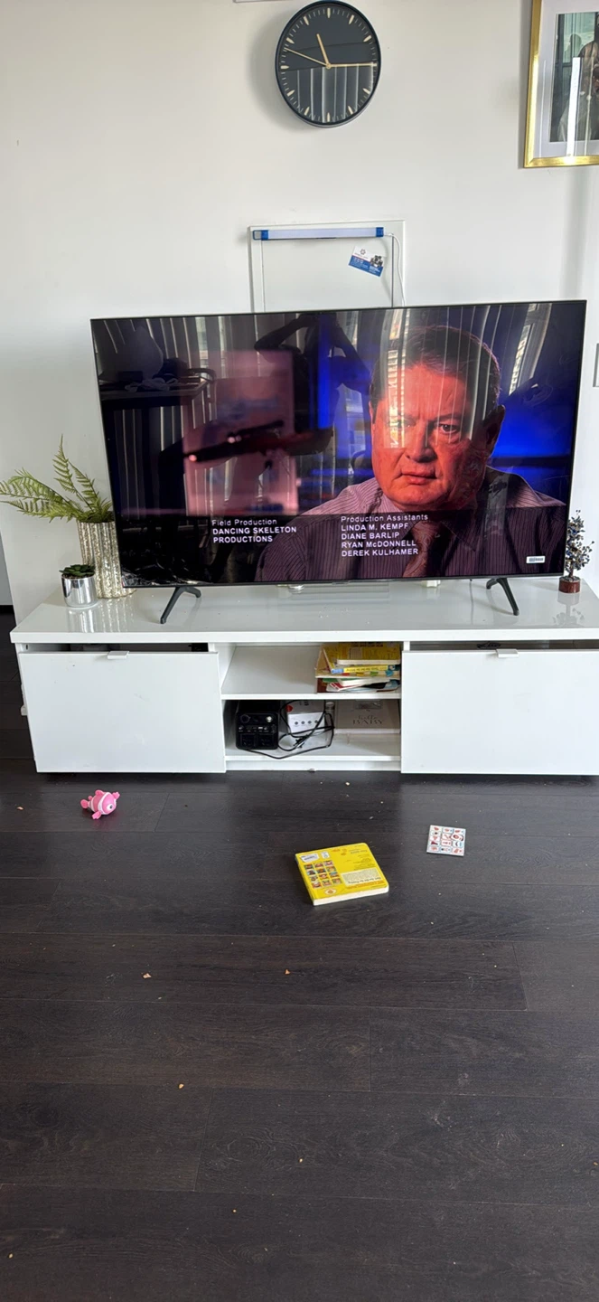 White TV Stand with Storage - photo 3