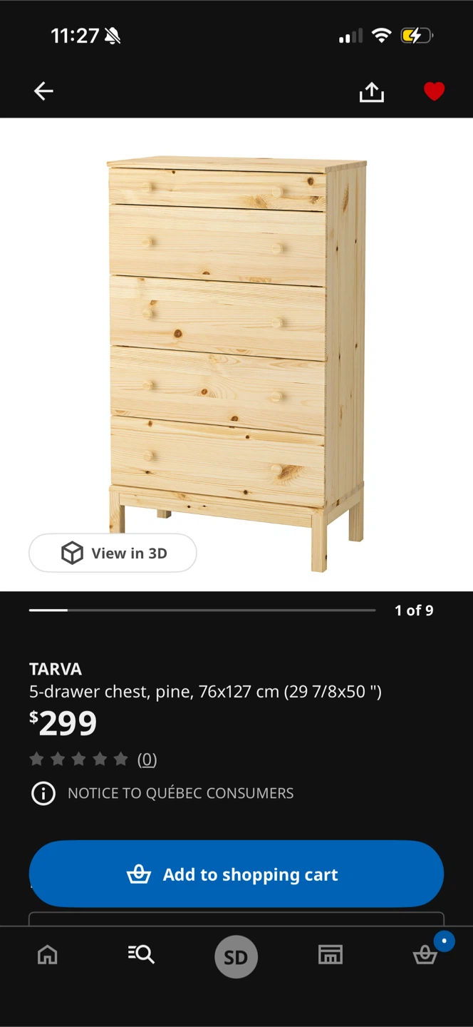 IKEA TARVA 5-drawer chest