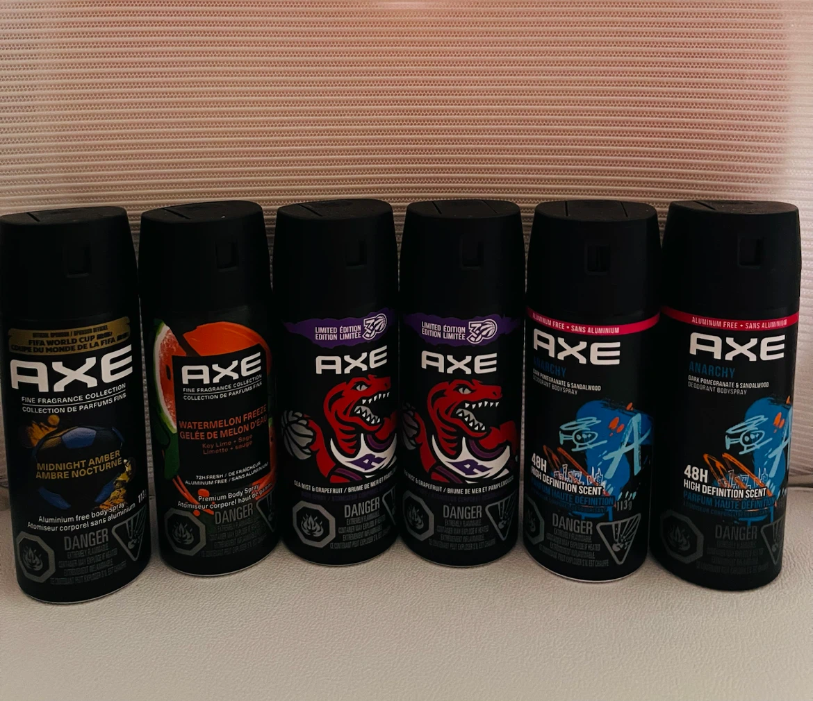 All together Axe Body Sprays