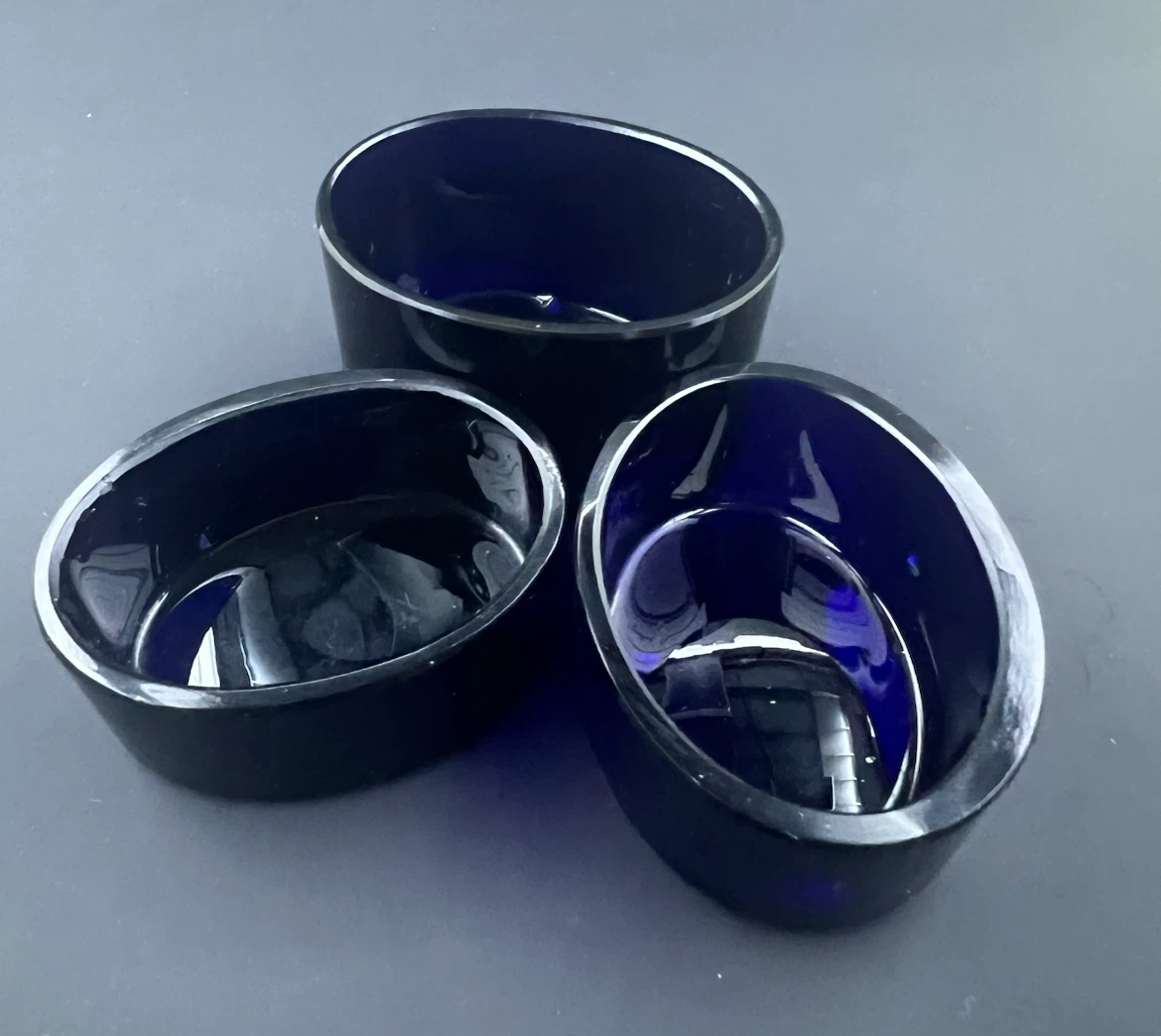 Curated Vintage Cobalt Blue Glass Liners/Bowls