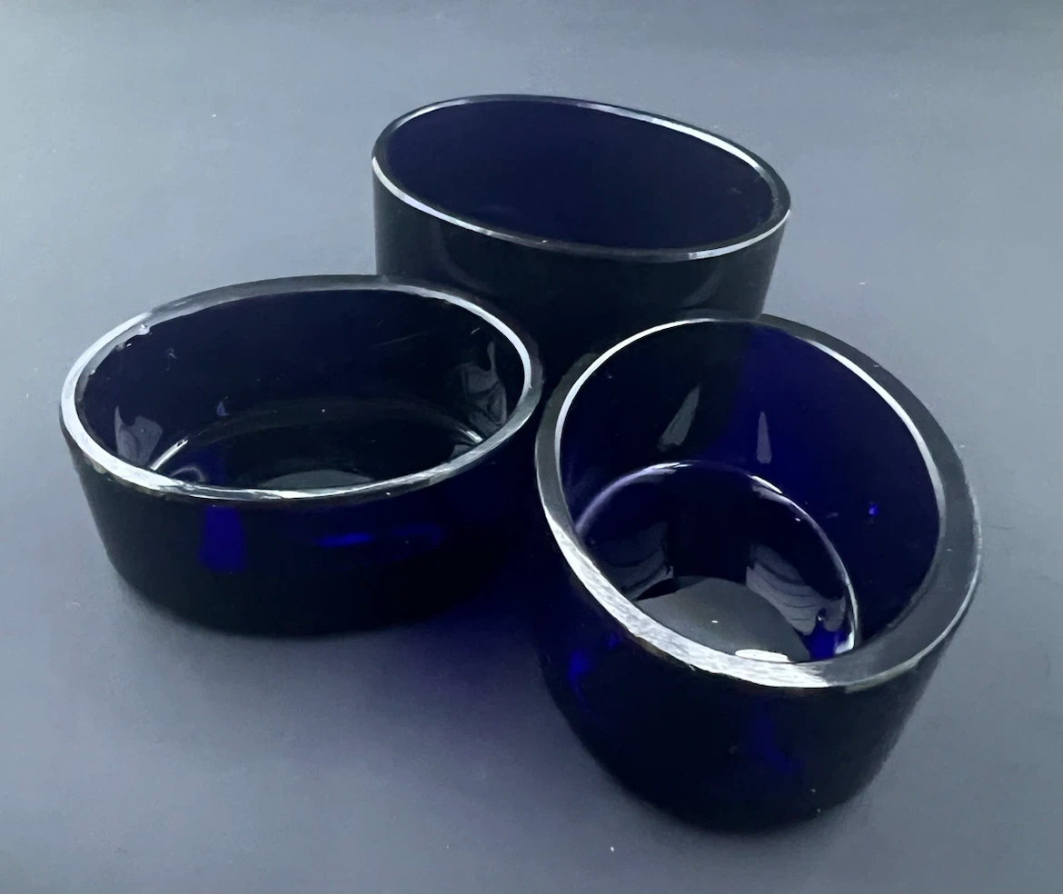 Curated Vintage Cobalt Blue Glass Liners/Bowls - photo 5