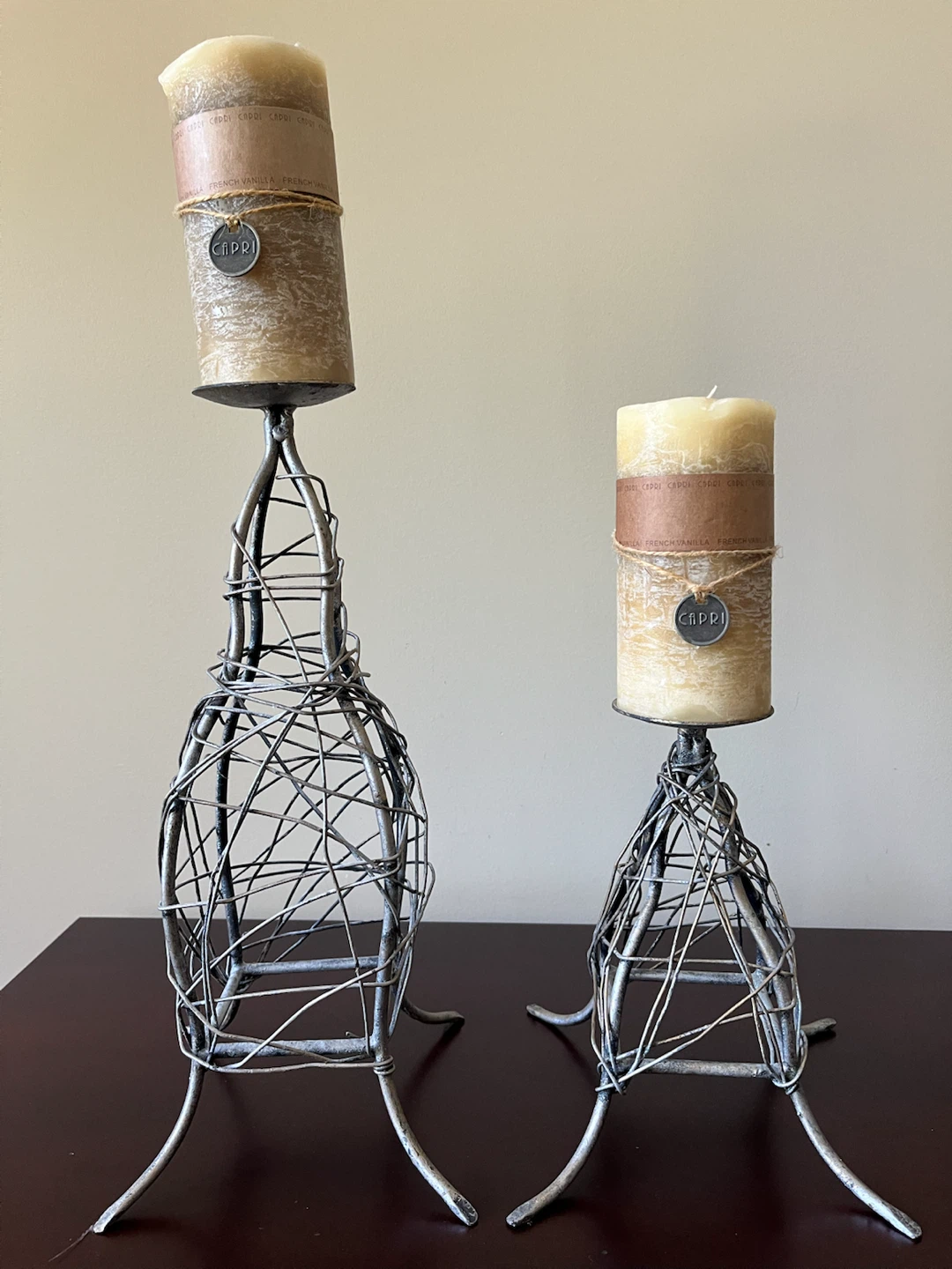 Metal Wire  Wrapped Candle Holders