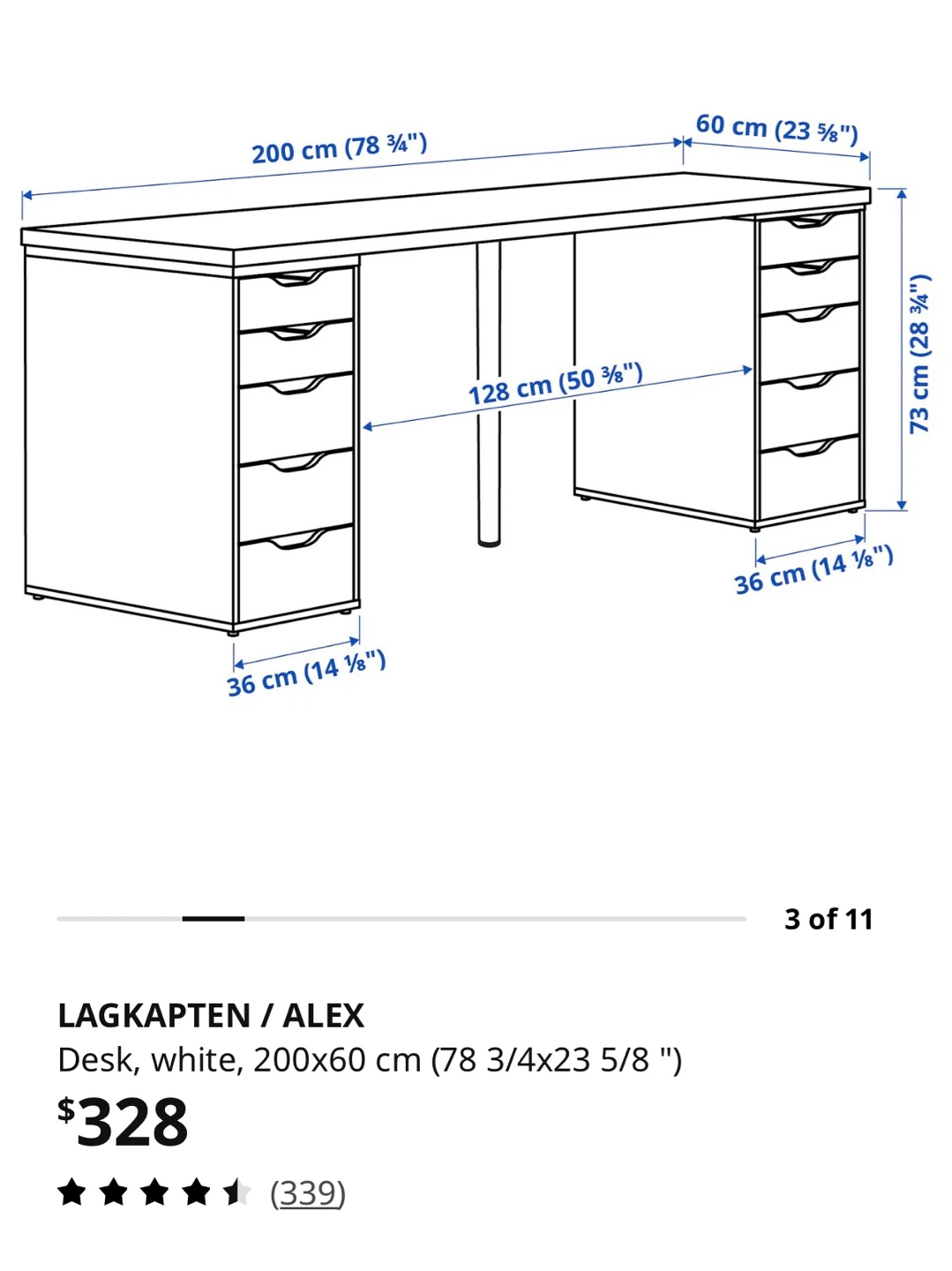 Ikea LAGKAPTEN ALEX computer desk - photo 2