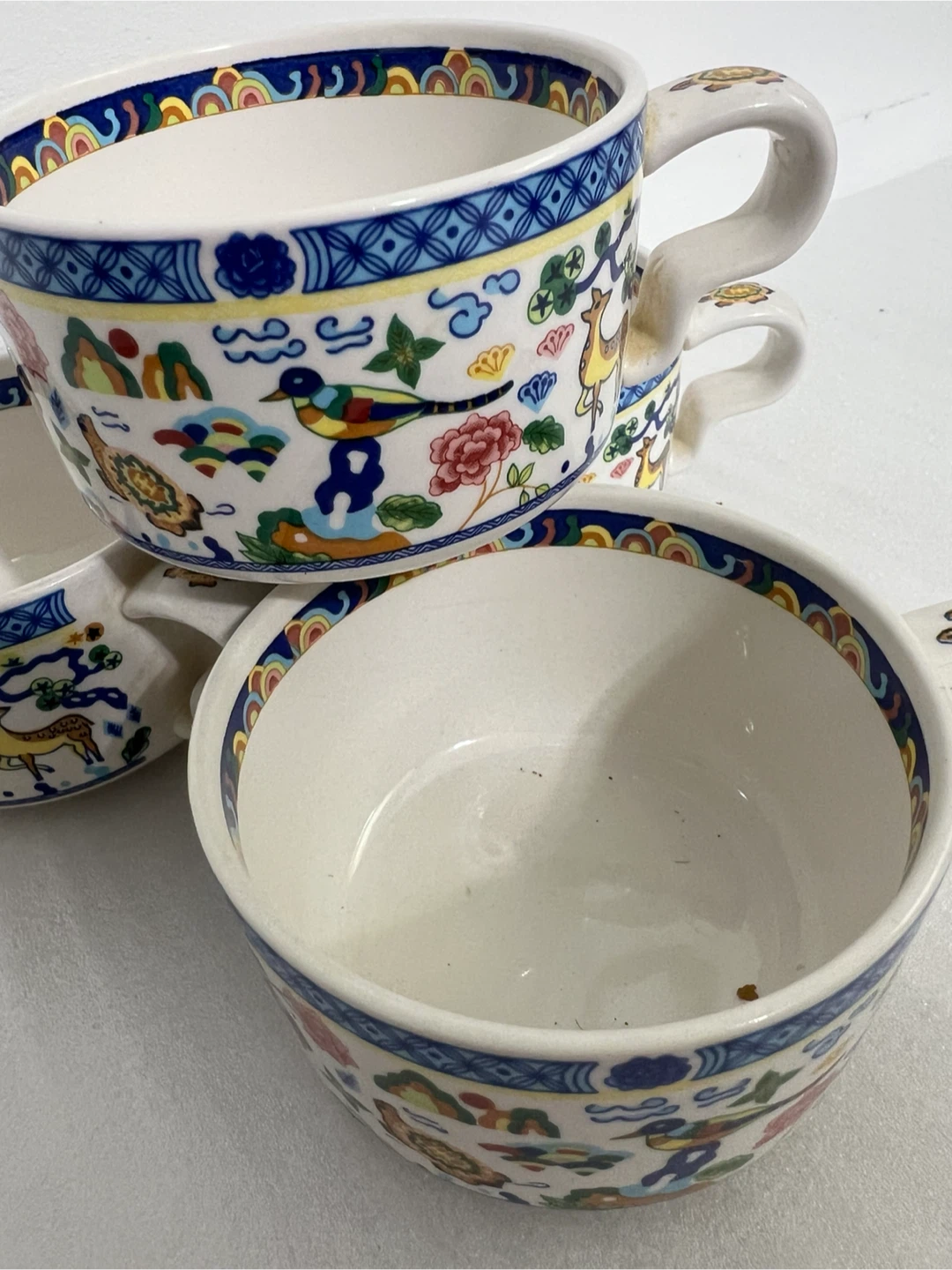 Set of 4 Ceramic Korean Tea Cup and Saucer Set with Handle - photo 3
