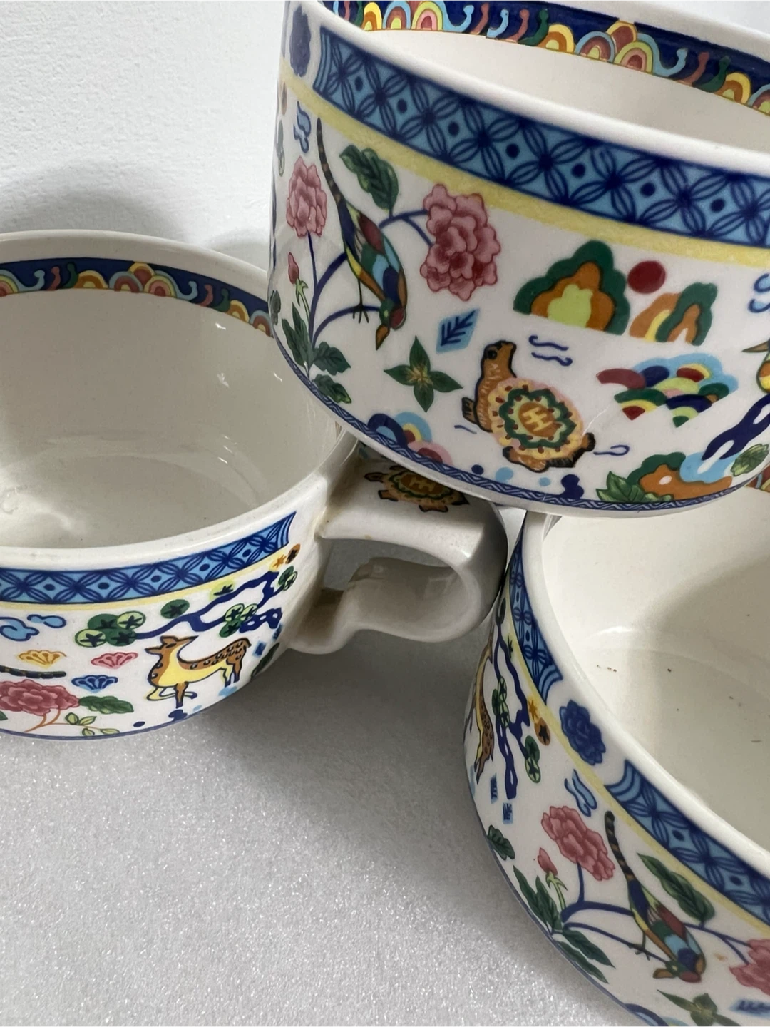 Set of 4 Ceramic Korean Tea Cup and Saucer Set with Handle - photo 4